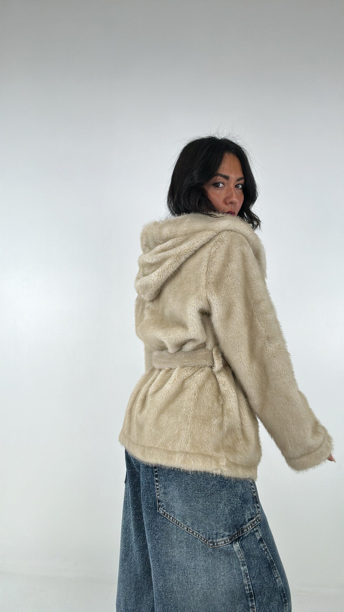 Ecopelliccia CINTURA LOW - BEIGE