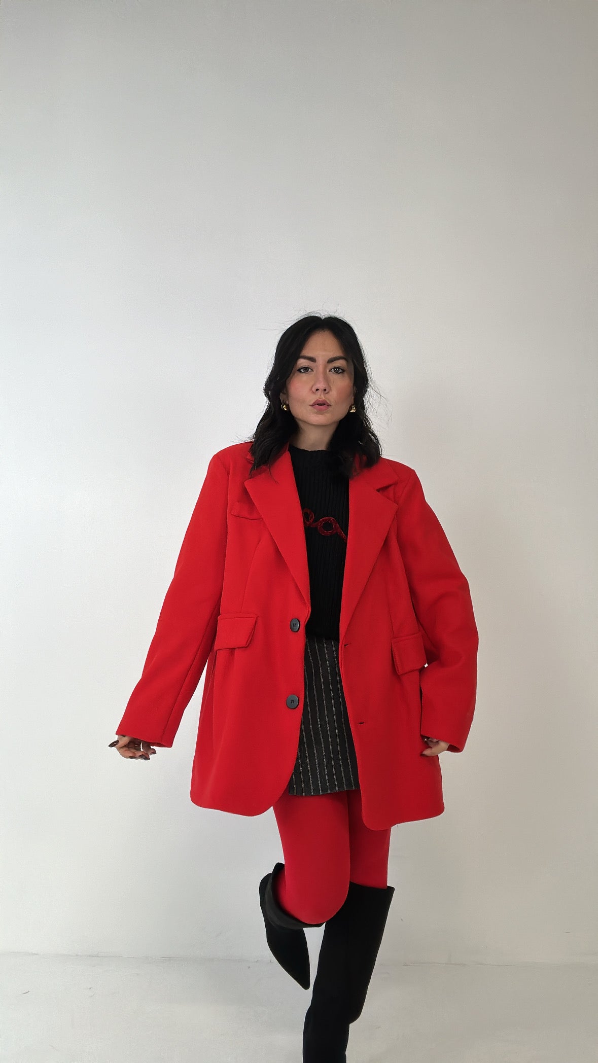 Giacca IN PANNO OVER - ROSSO