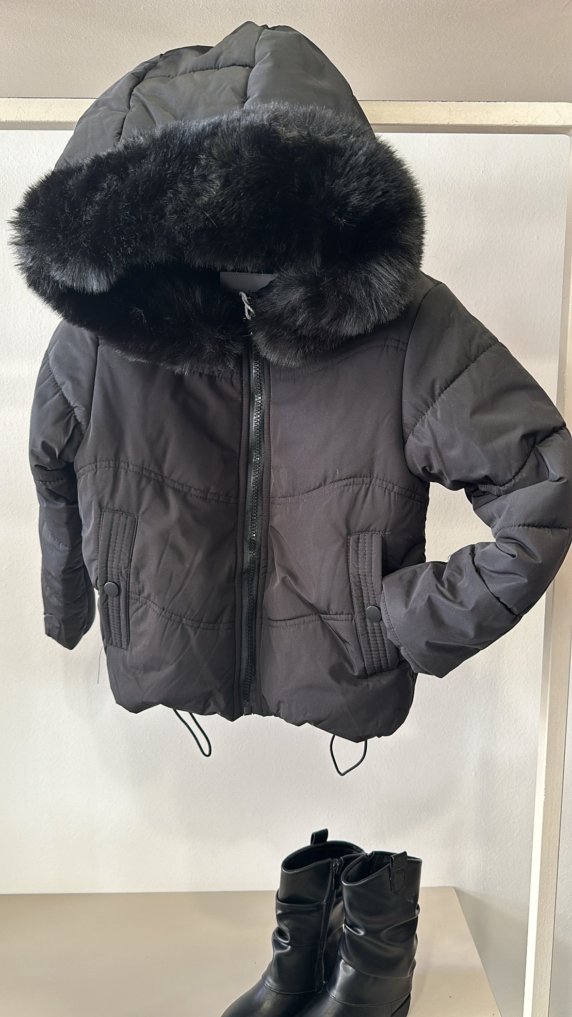 Giubbino PELLICCIOSO INTERNO 4-14A - NERO