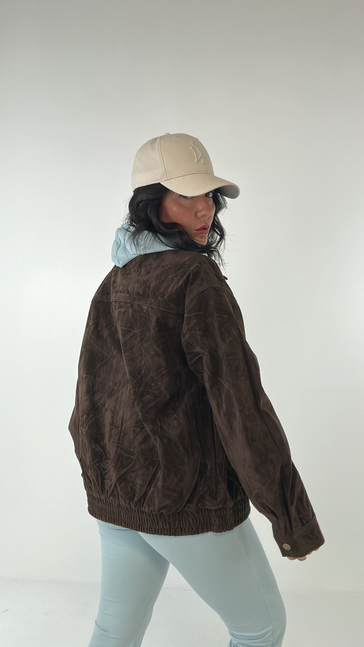 Giubbino EFFET CAMOSCIO - MARRONE SCURO