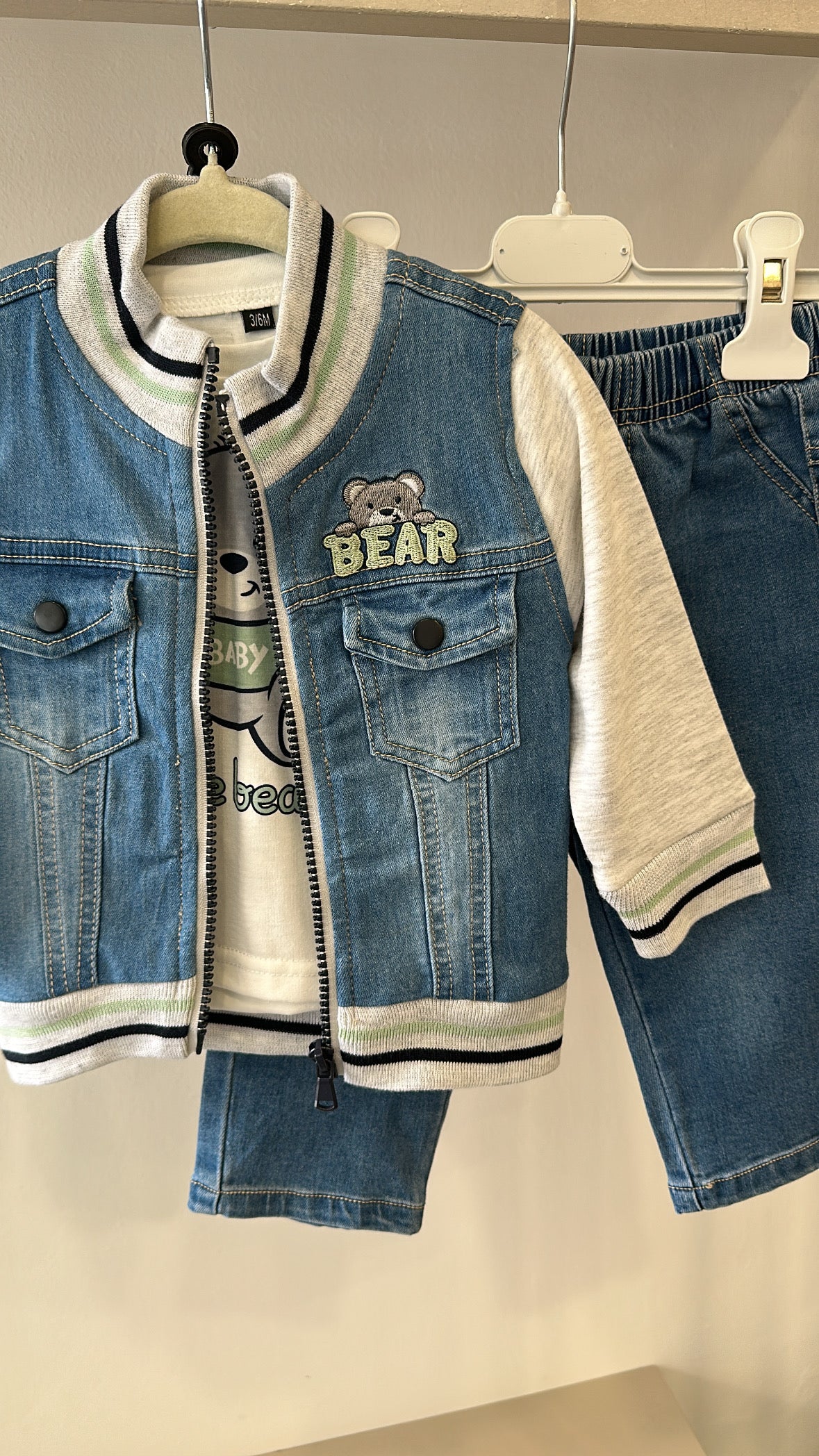 Completo IN JEANS BEAR-3-18M - GRIGIO