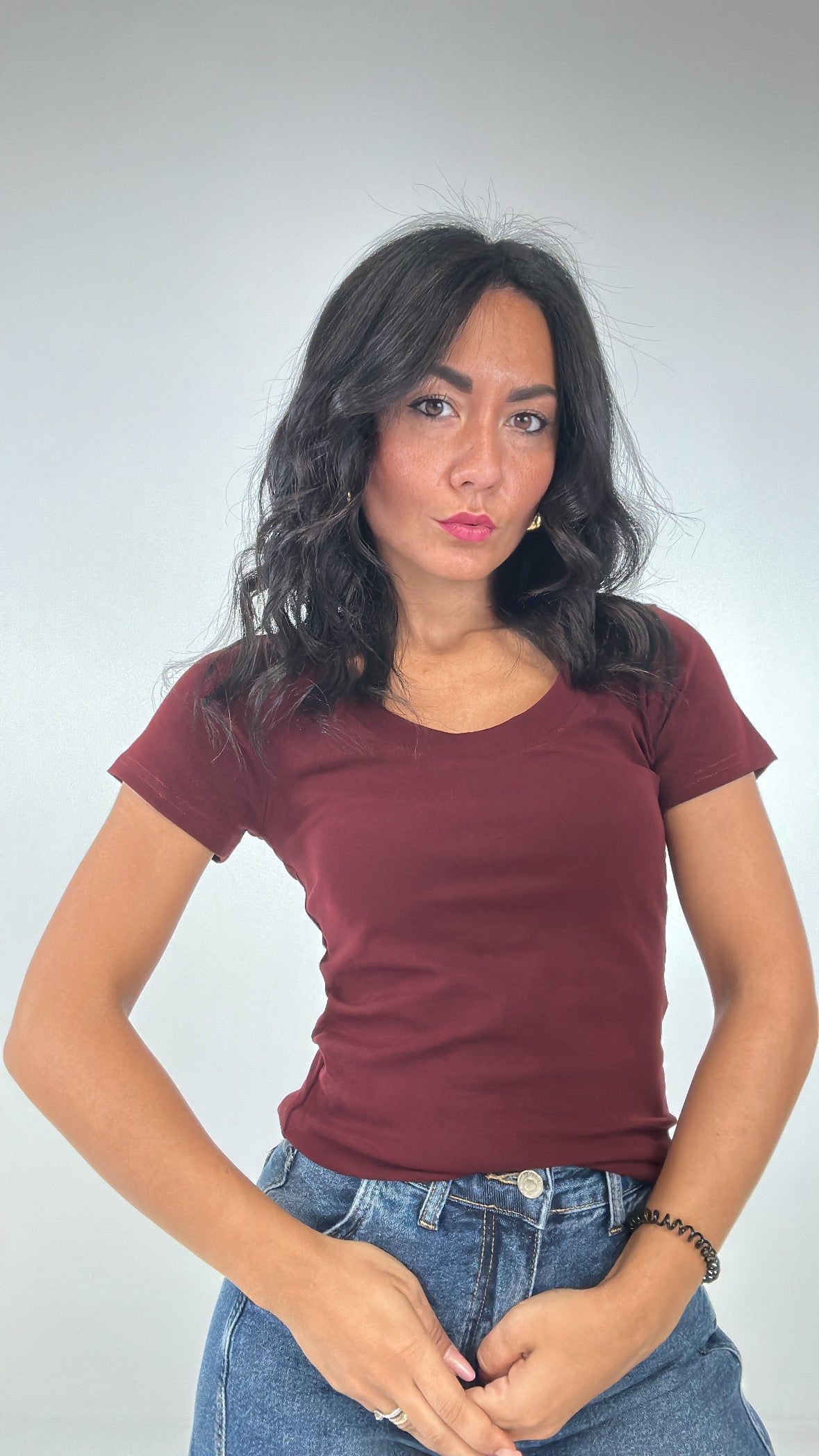 T-shirt SCOLLO PROFONDO - BORDEAUX