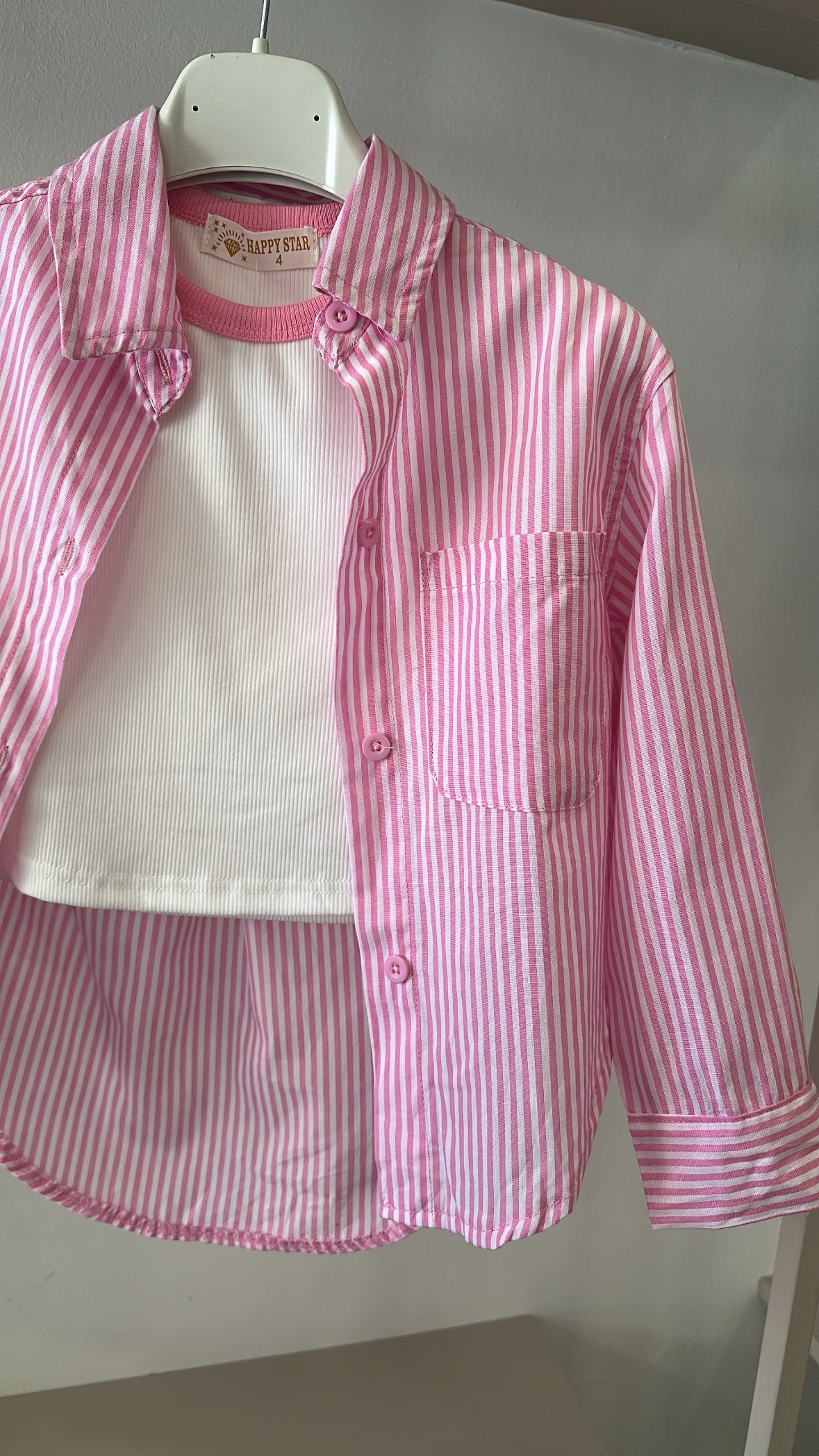 Camicia CON T-SHIRT 4-14A - ROSA