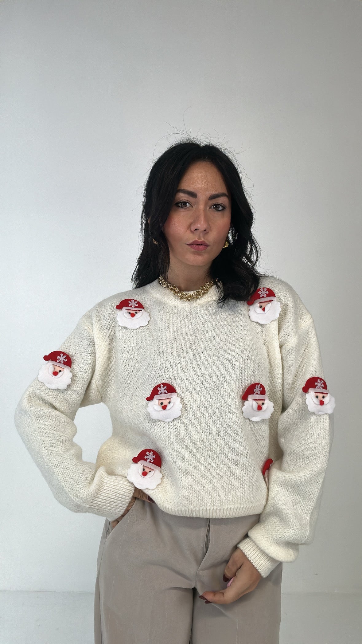 Pull BABBO NATALE - PANNA