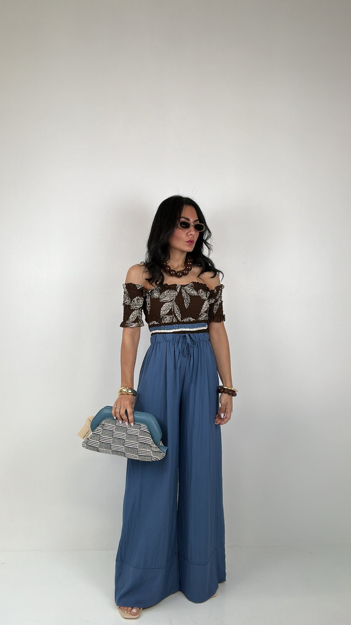 Pantalone COMODO LACCETTO - AZZURRO