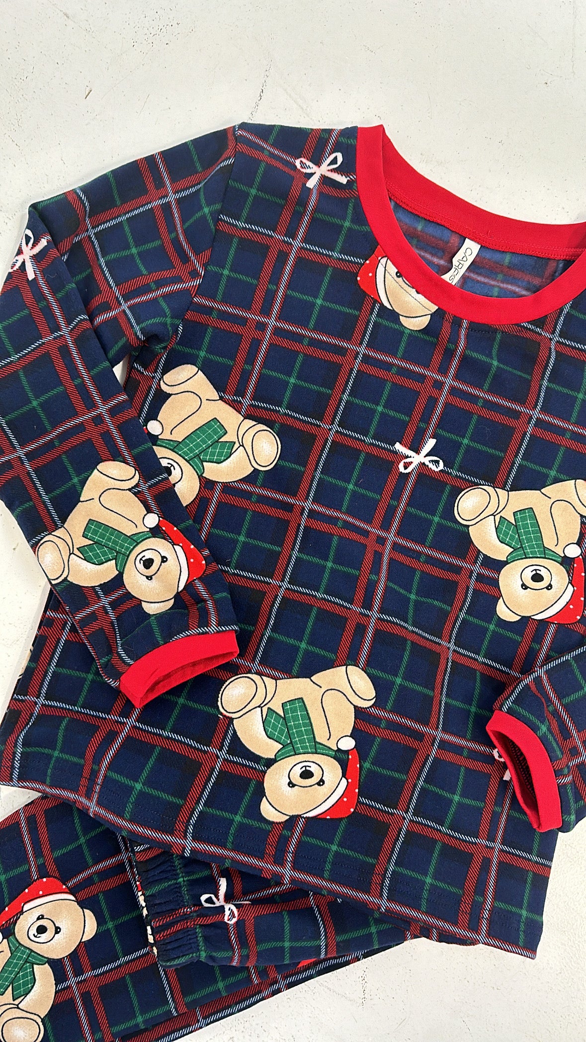 Pigiama BIMBO-BIMBA SCOZZESE CON ORSETTO - BLU