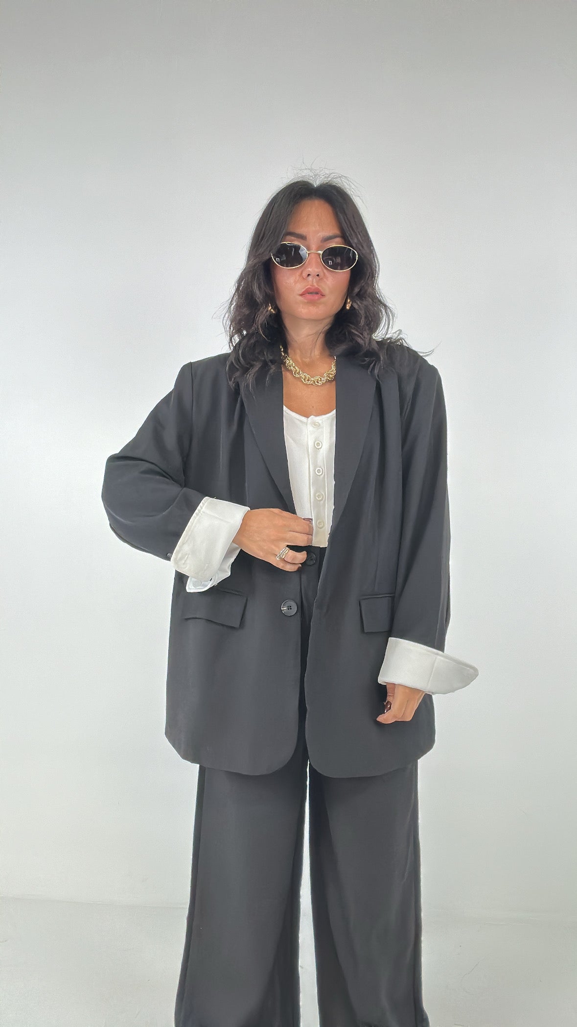 Tailleur PIEGA BIANCA - NERO