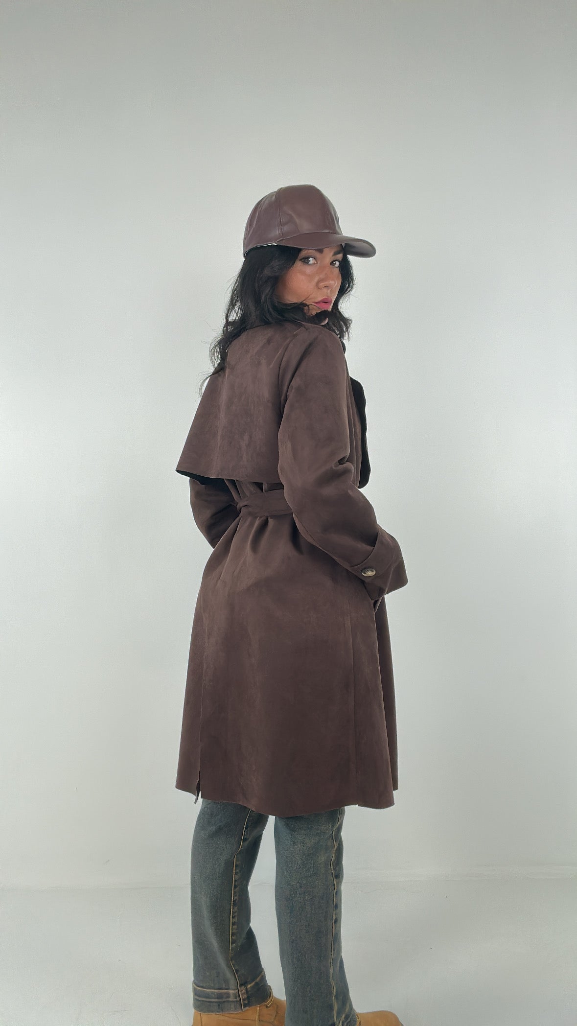 Trench IN CAMOSCIO - MARRONE