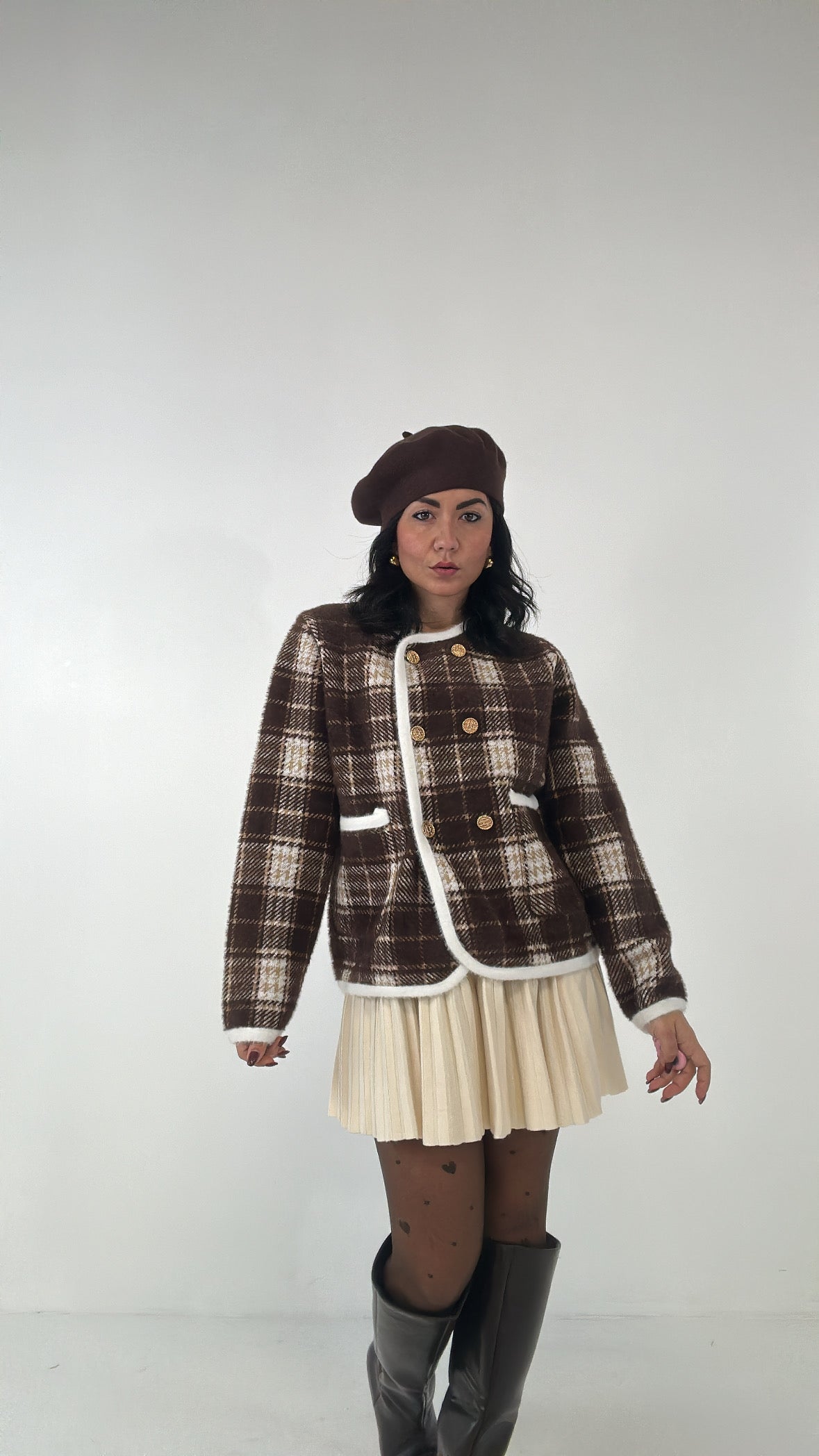 Gonna IN MAGLIA PLISSE' - PANNA