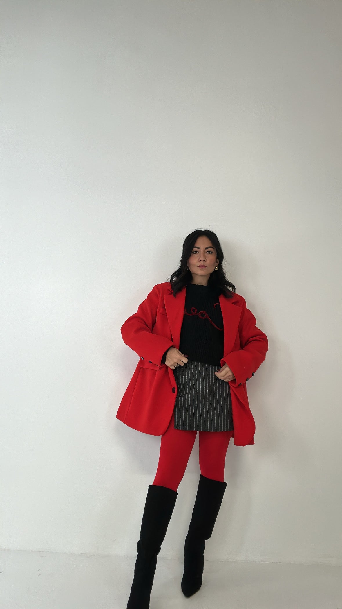 Giacca IN PANNO OVER - ROSSO