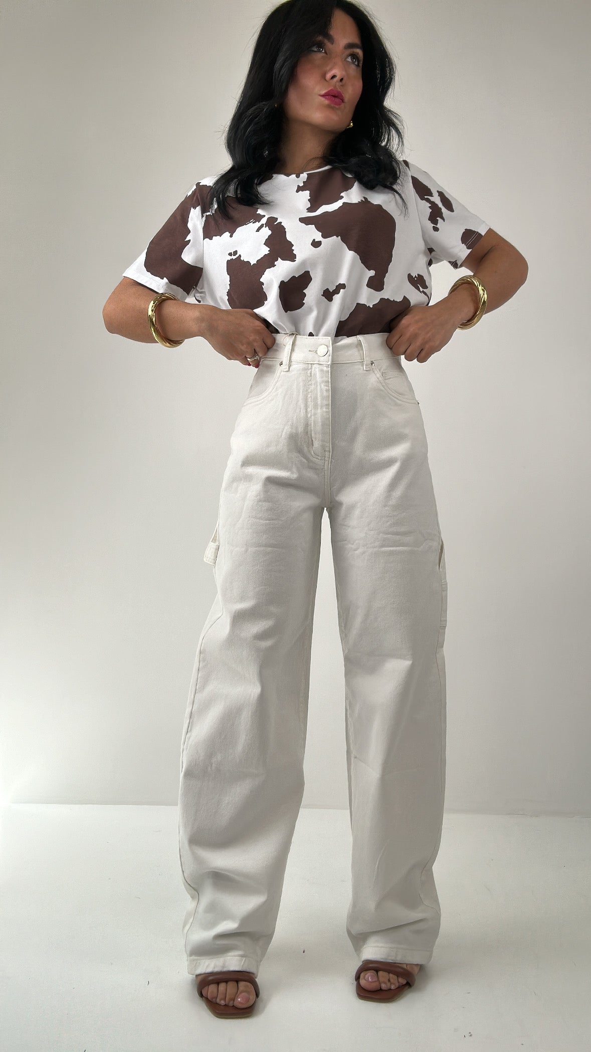 Jeans WIDE BALLOON WHITE - BIANCO