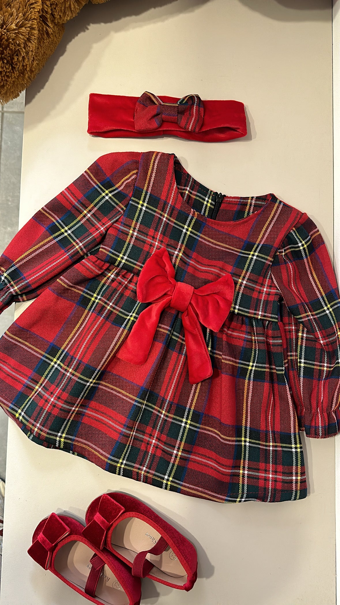 Vestitino TARTAN-9-36M - ROSSO
