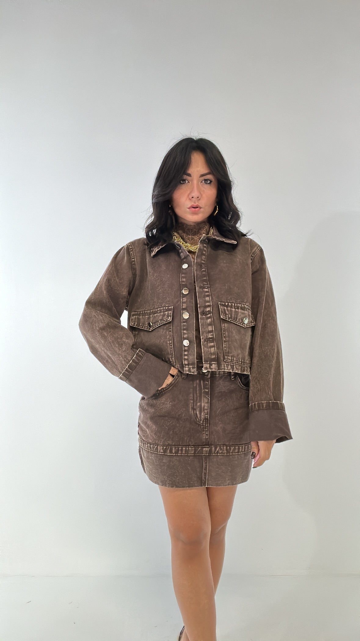 Completo GIUBBINO CON GONNA - MARRONE