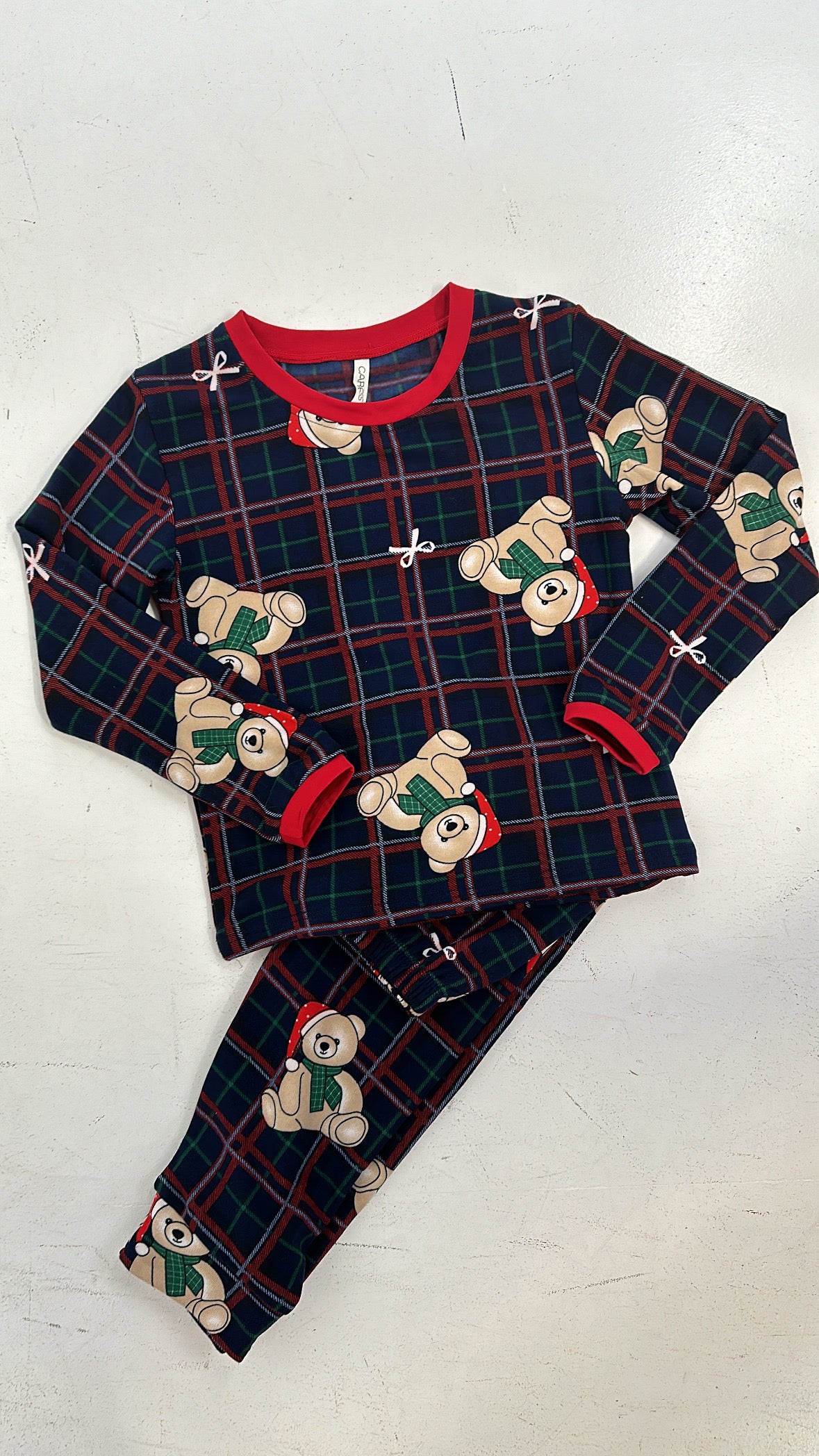 Pigiama BIMBO-BIMBA SCOZZESE CON ORSETTO - BLU