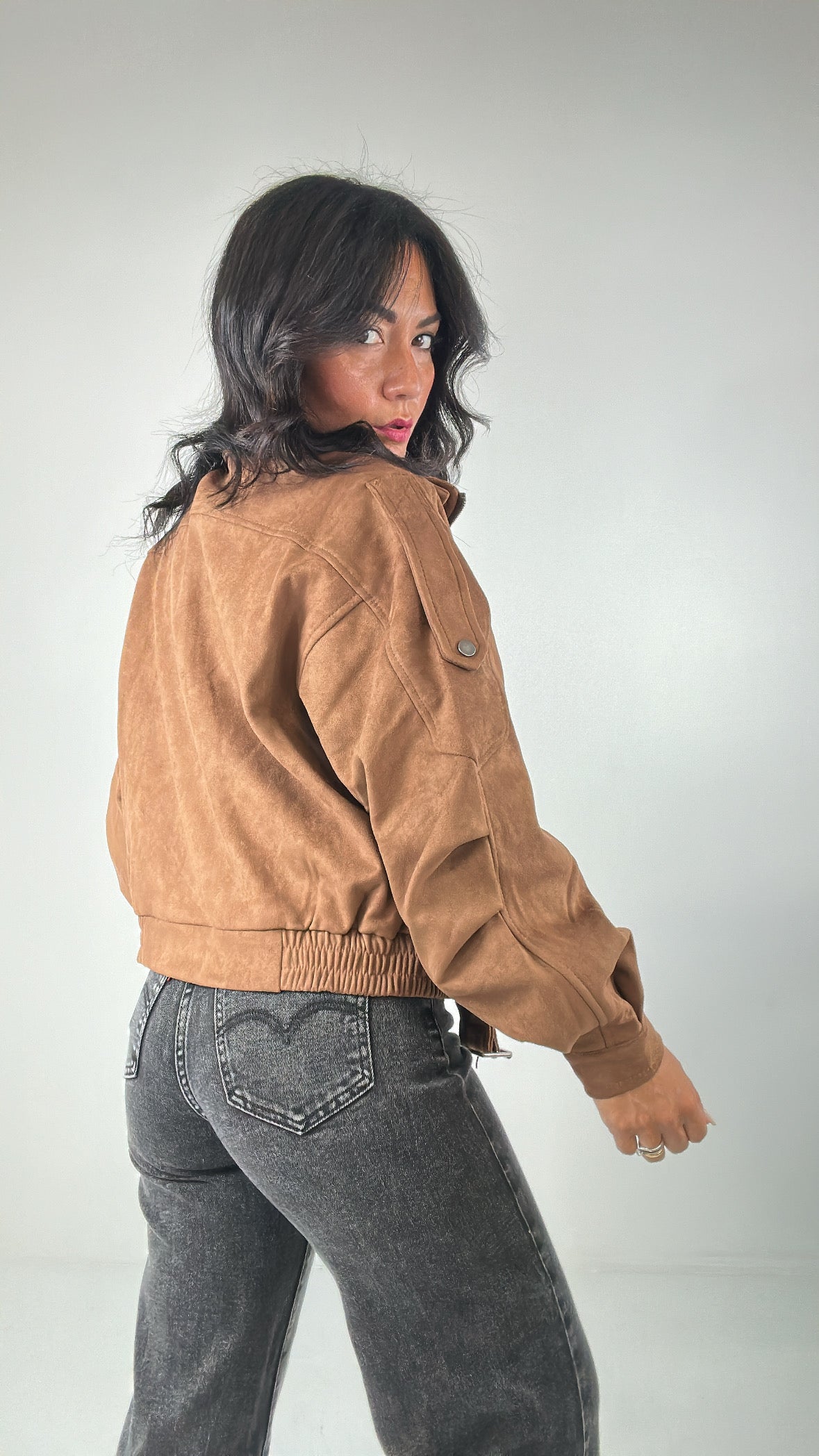 Chiodo BOMBER CAMOSCIO - CAMMELLO