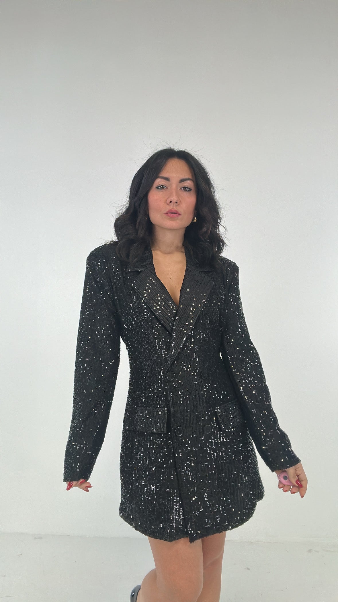 Abito GIACCA PAILLETTES - NERO