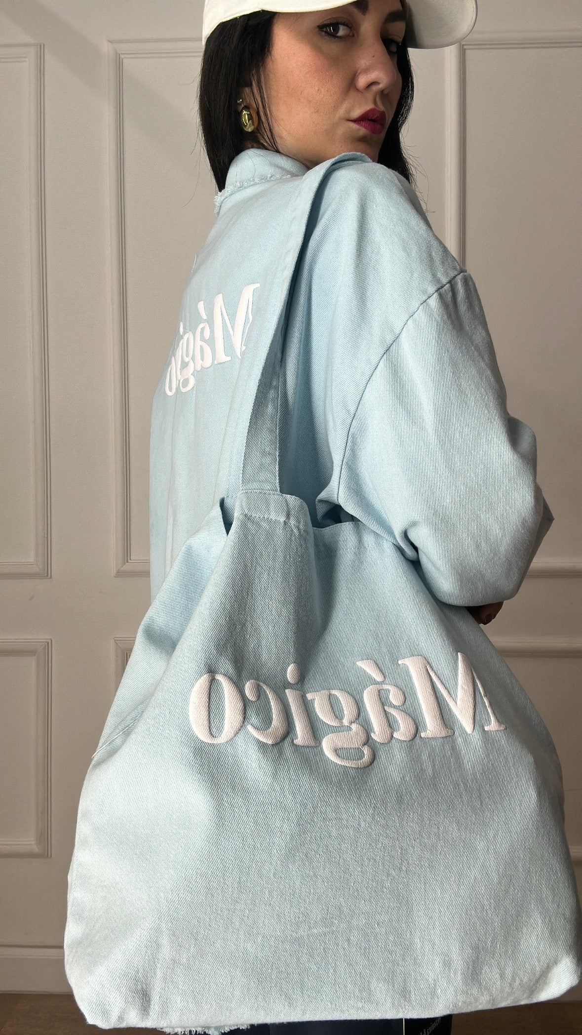 Camicia MAGICO CON BORSA - CELESTE