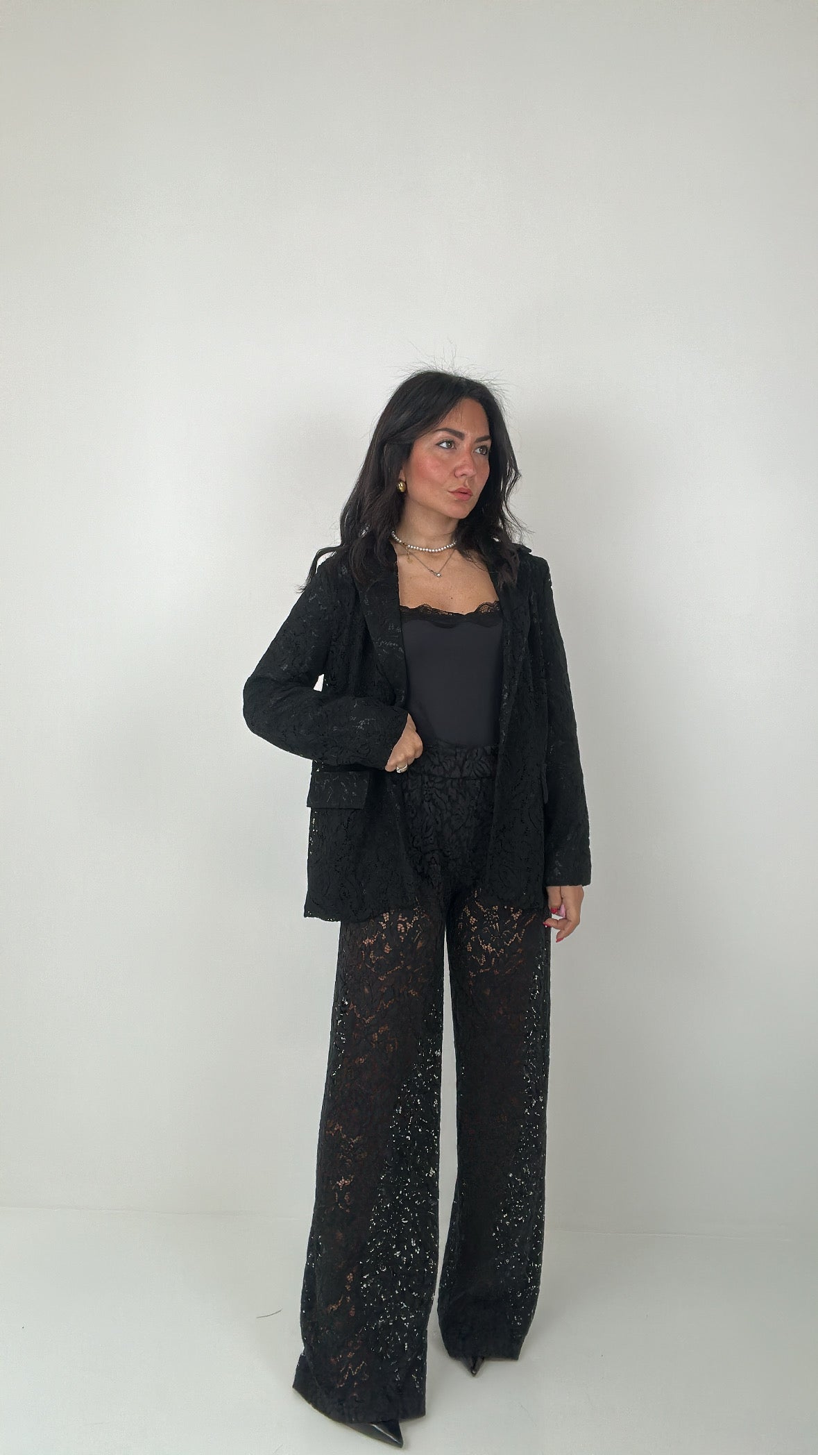 Tailleur IN PIZZO - NERO