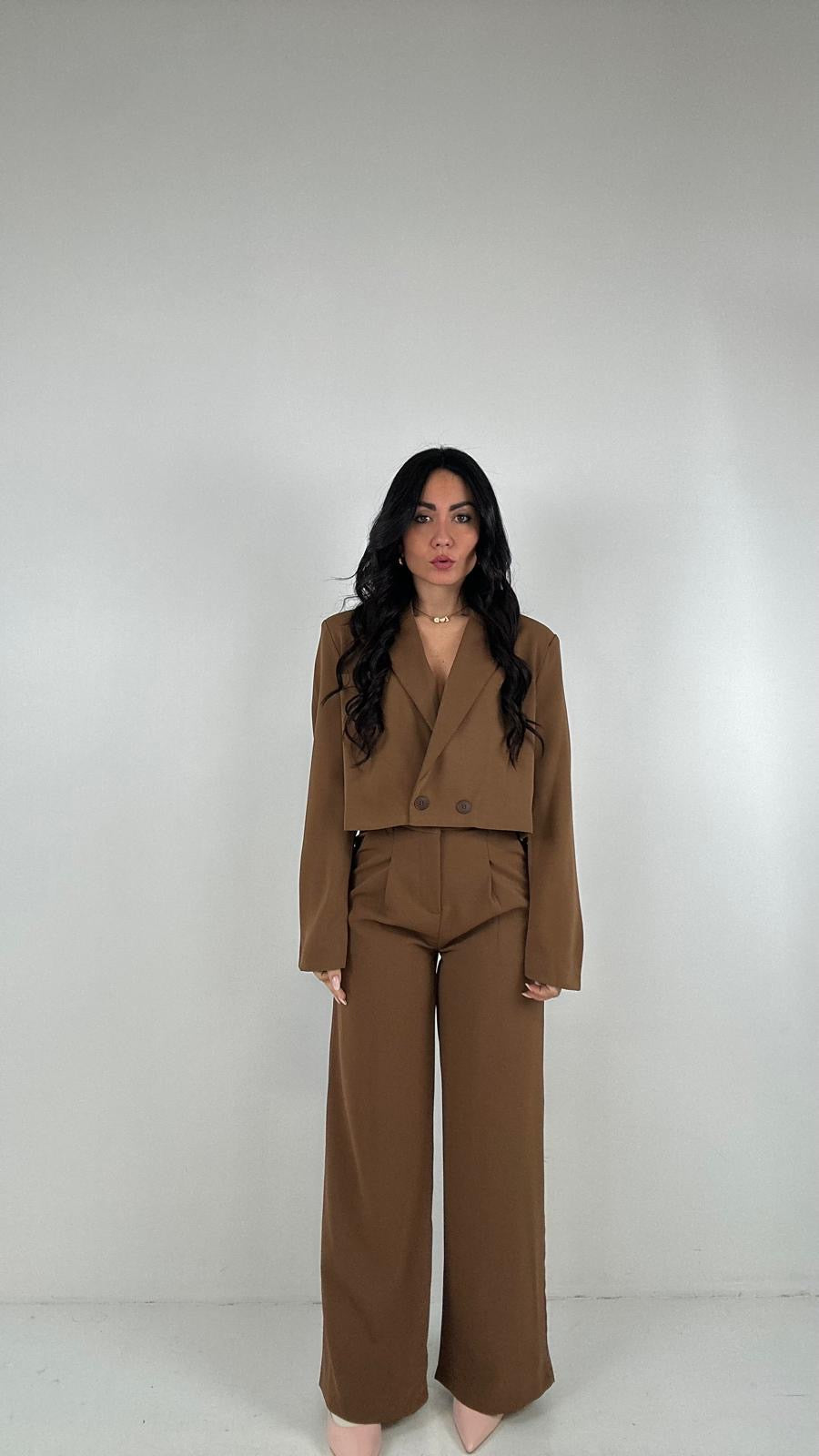 Pantalone PALAZZO ANITA - MARRONE