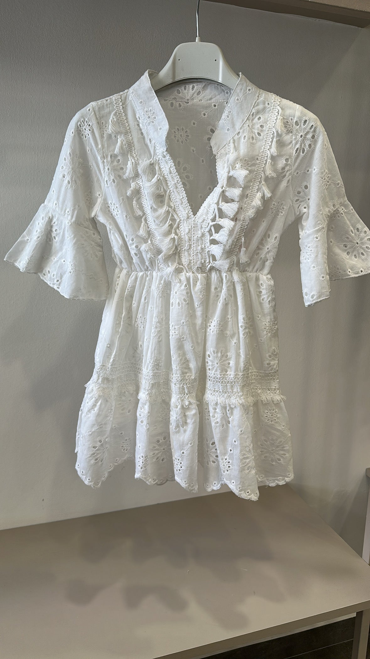 Vestitino MACRAME 4-14A - BIANCO