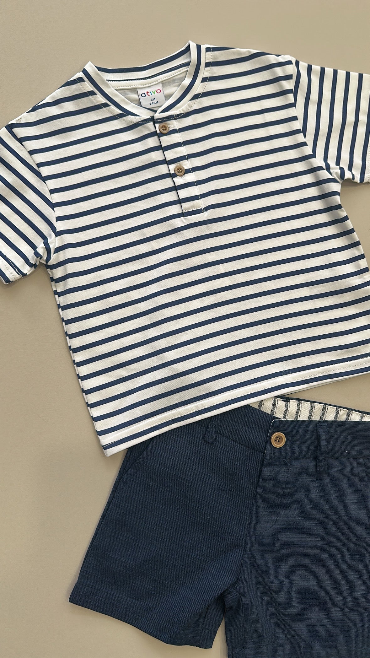 Completo RIGHE FIND YOUR 6-36M - BLU