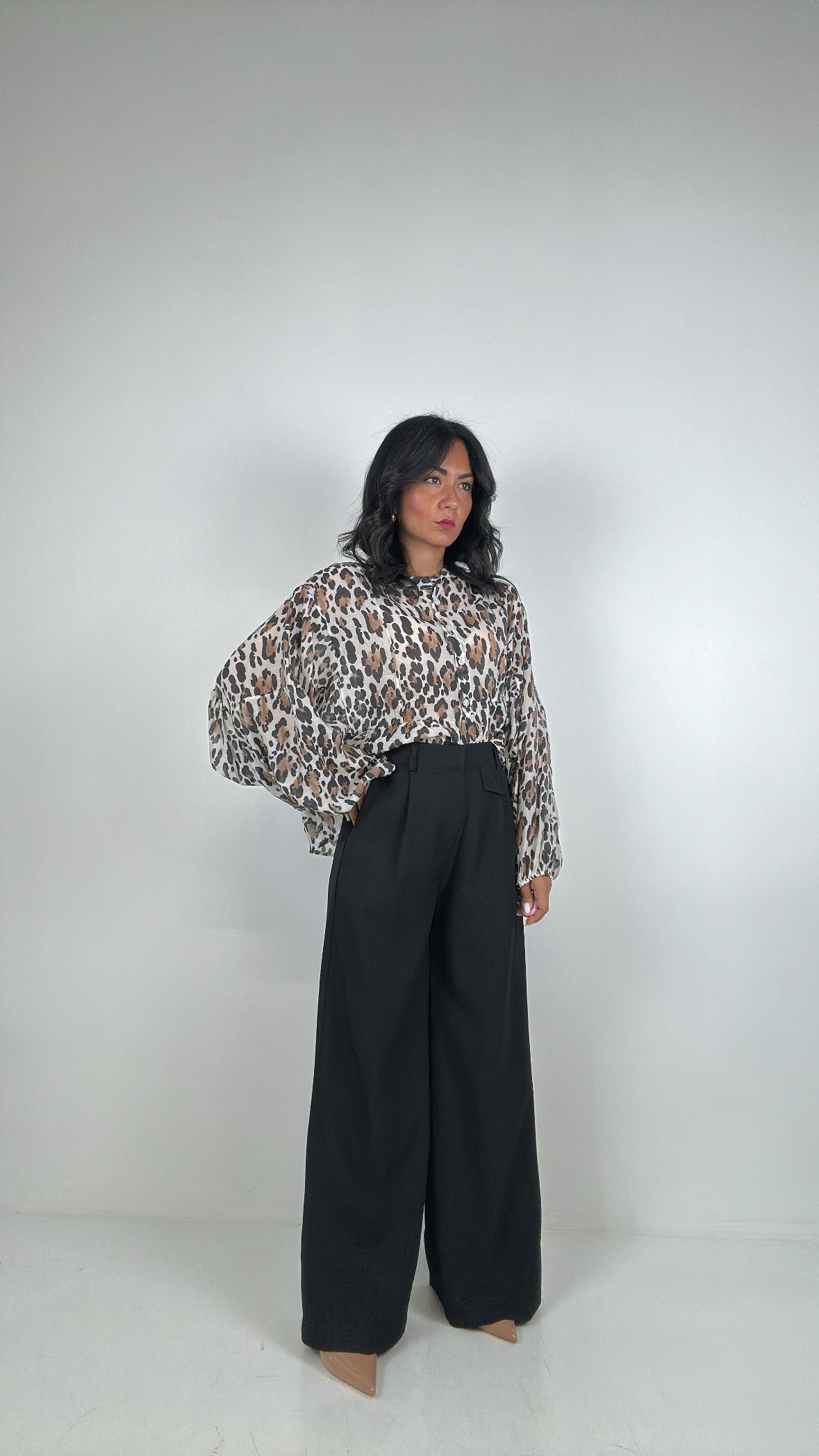 Pantalone PALAZZO TASCHINO - NERO