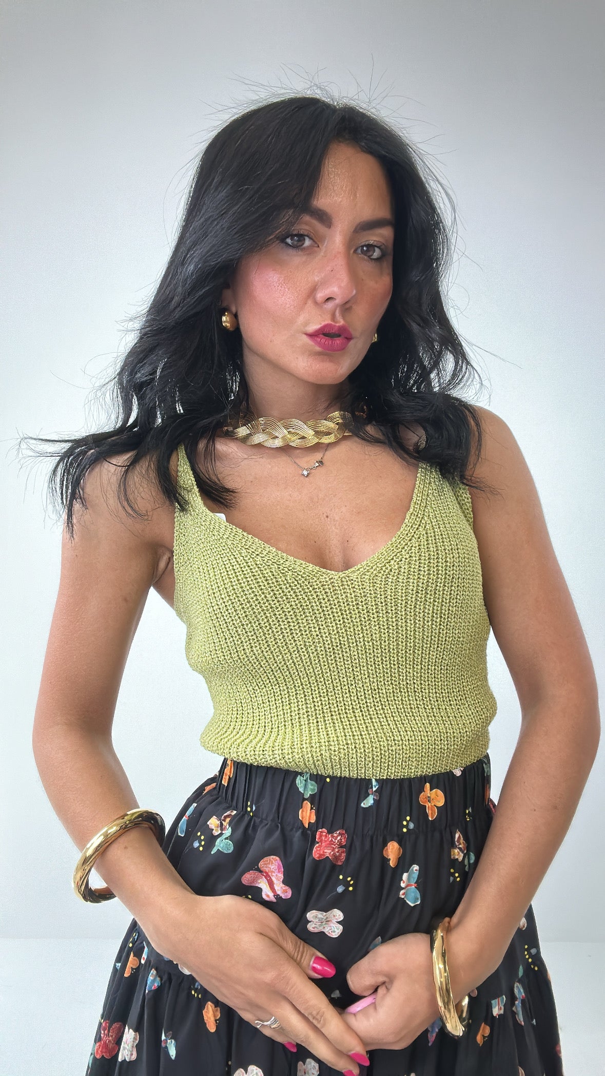 Top FELICE - VERDE CHIARO