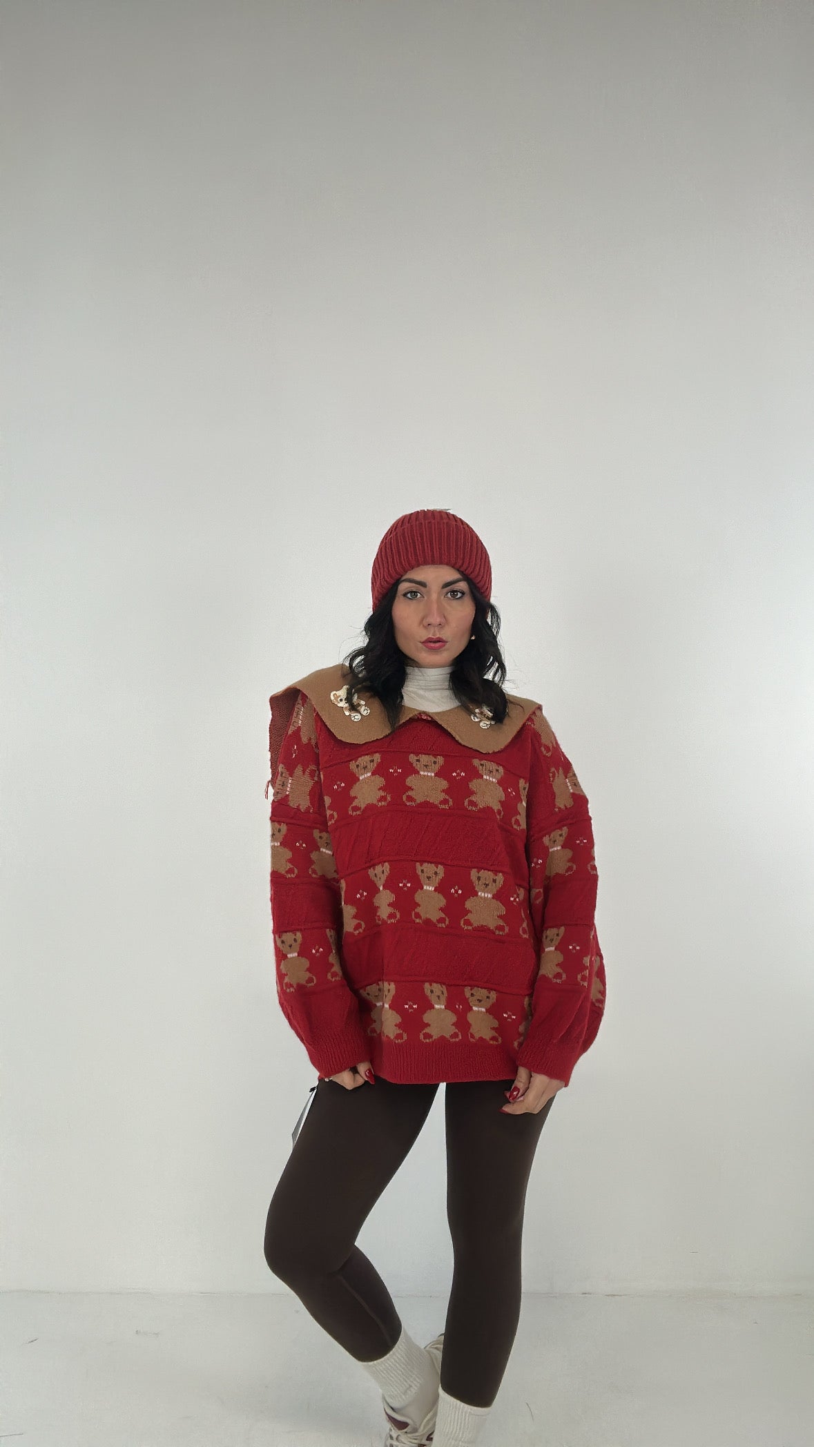 Pull TEDDY COLLETTO - ROSSO