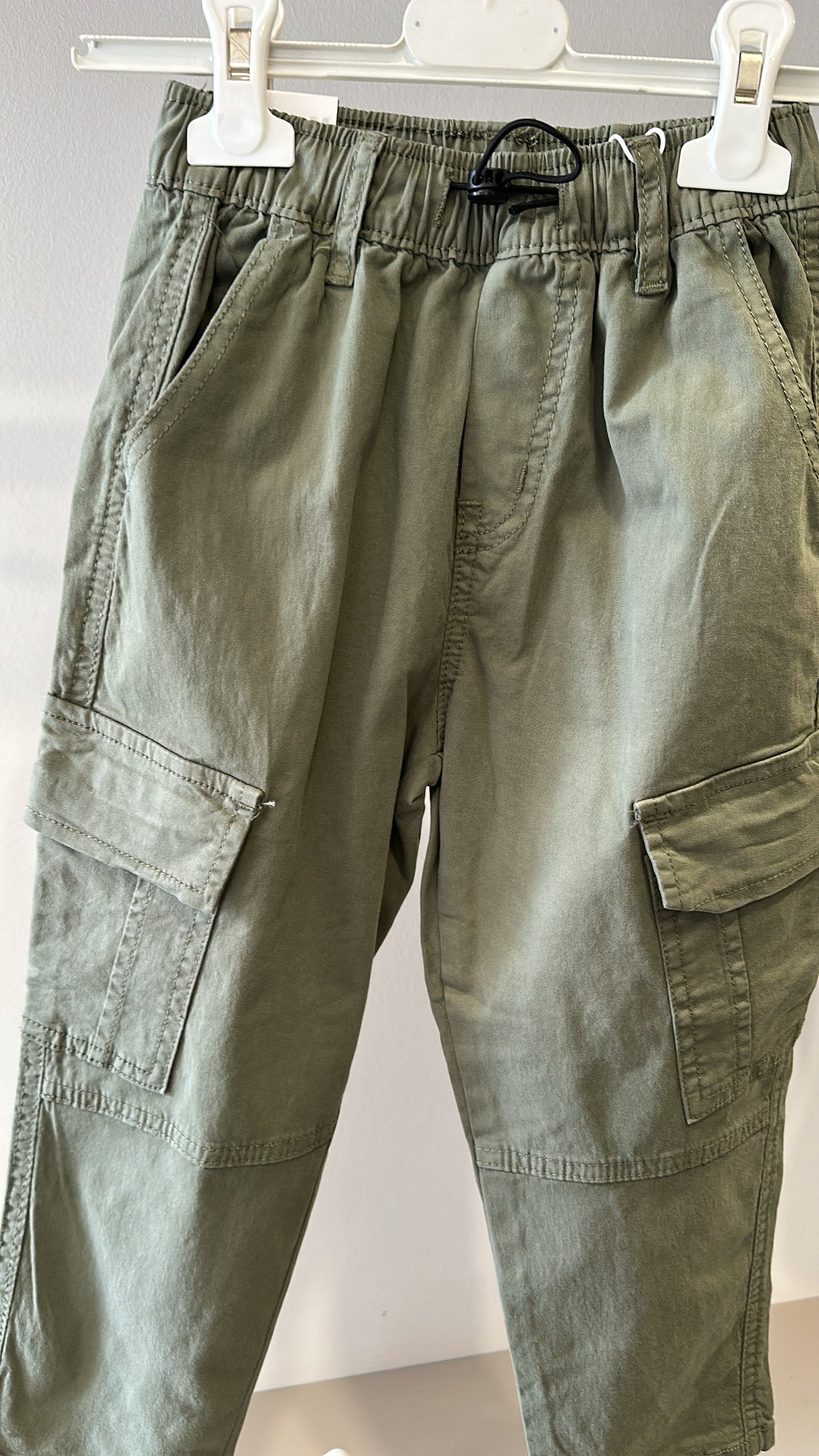 Pantalone CARGO IN COTONE 4-12A - VERDE MILITARE