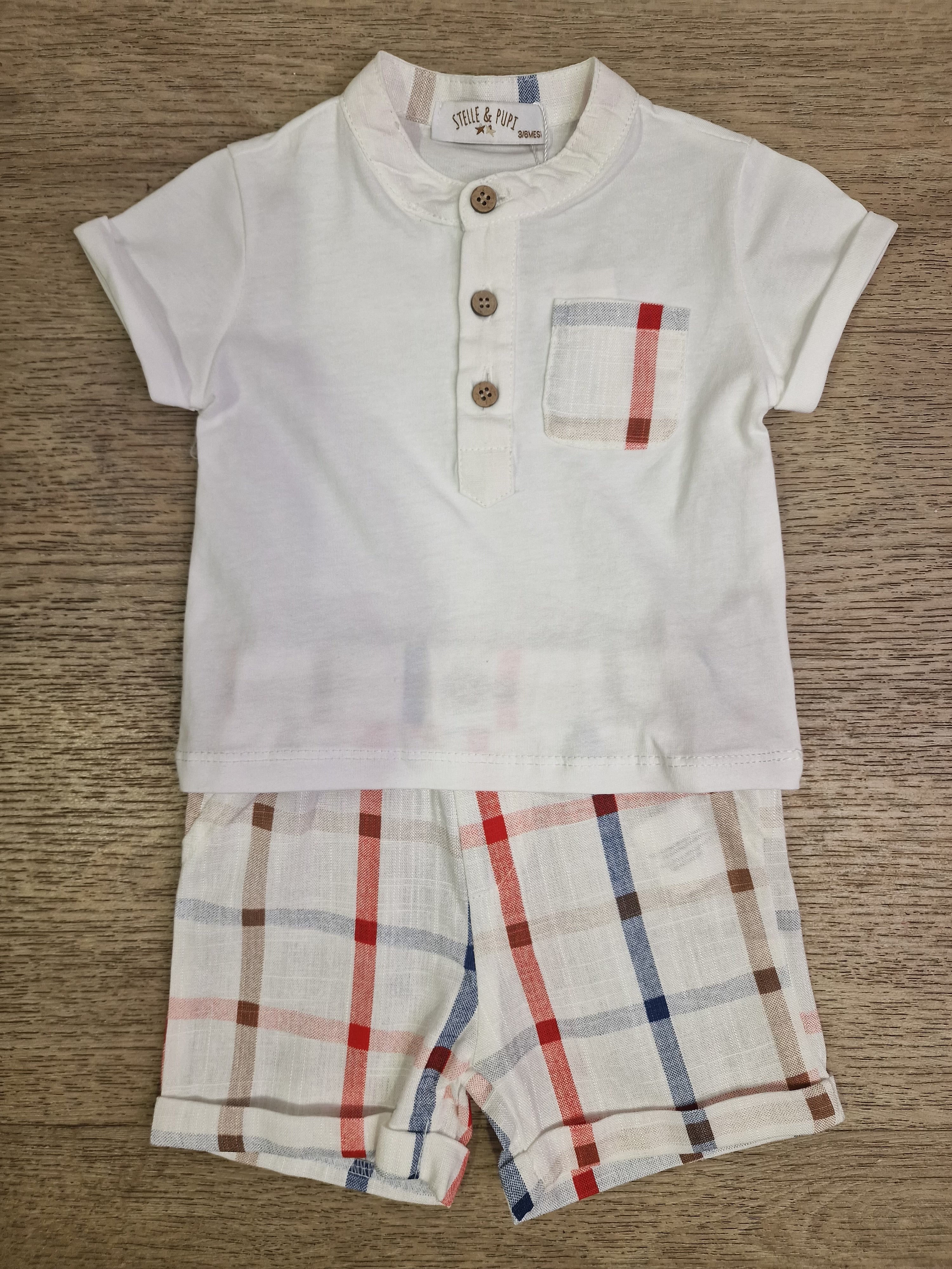 Completo QUADRETTINI 3-18M - BIANCO