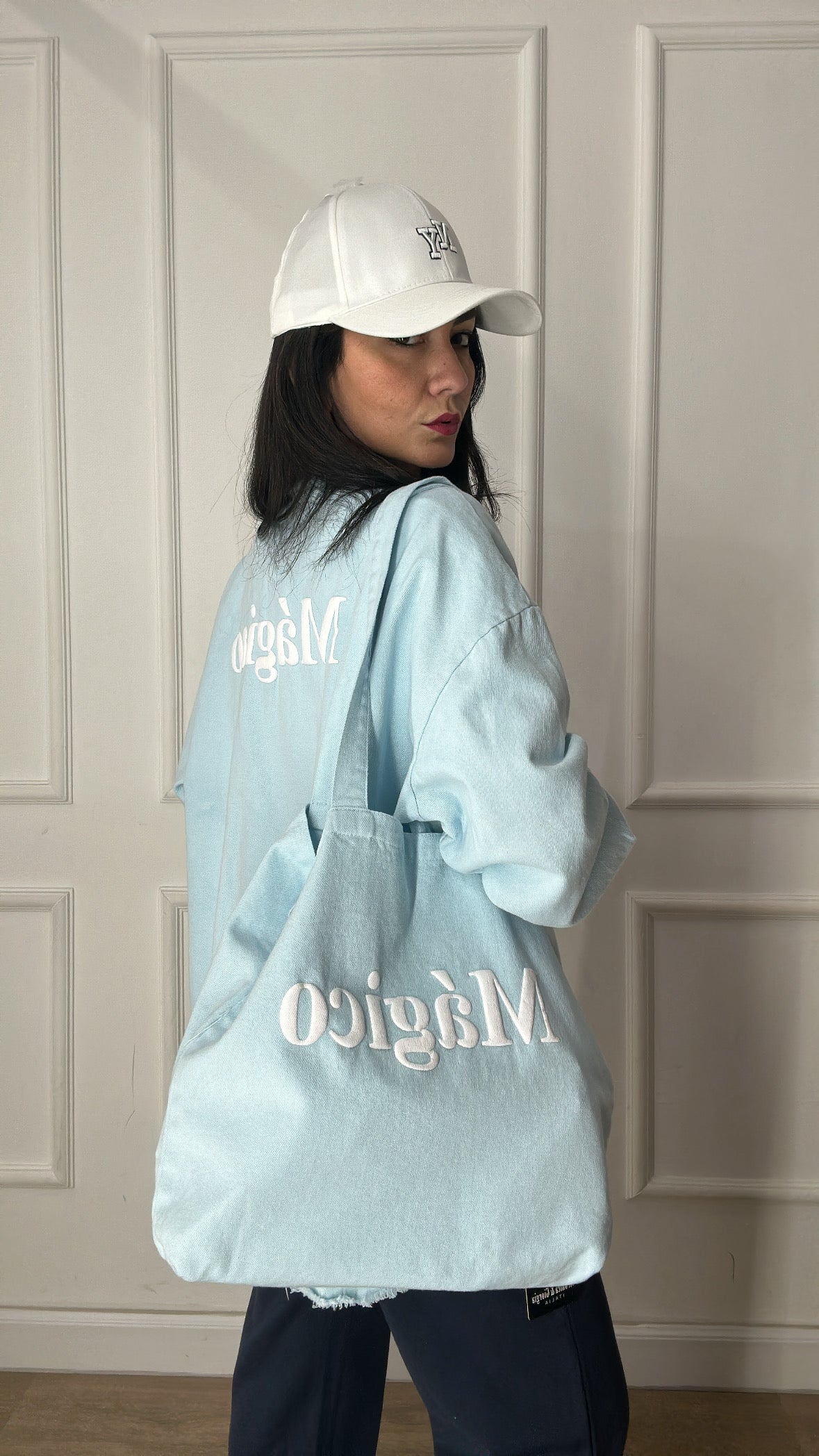 Camicia MAGICO CON BORSA - CELESTE