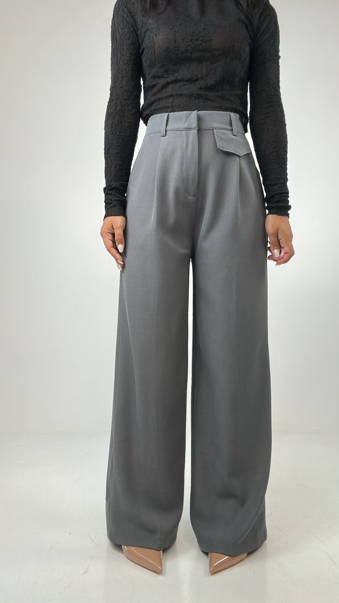 Pantalone PALAZZO TASCHINO - GRIGIO