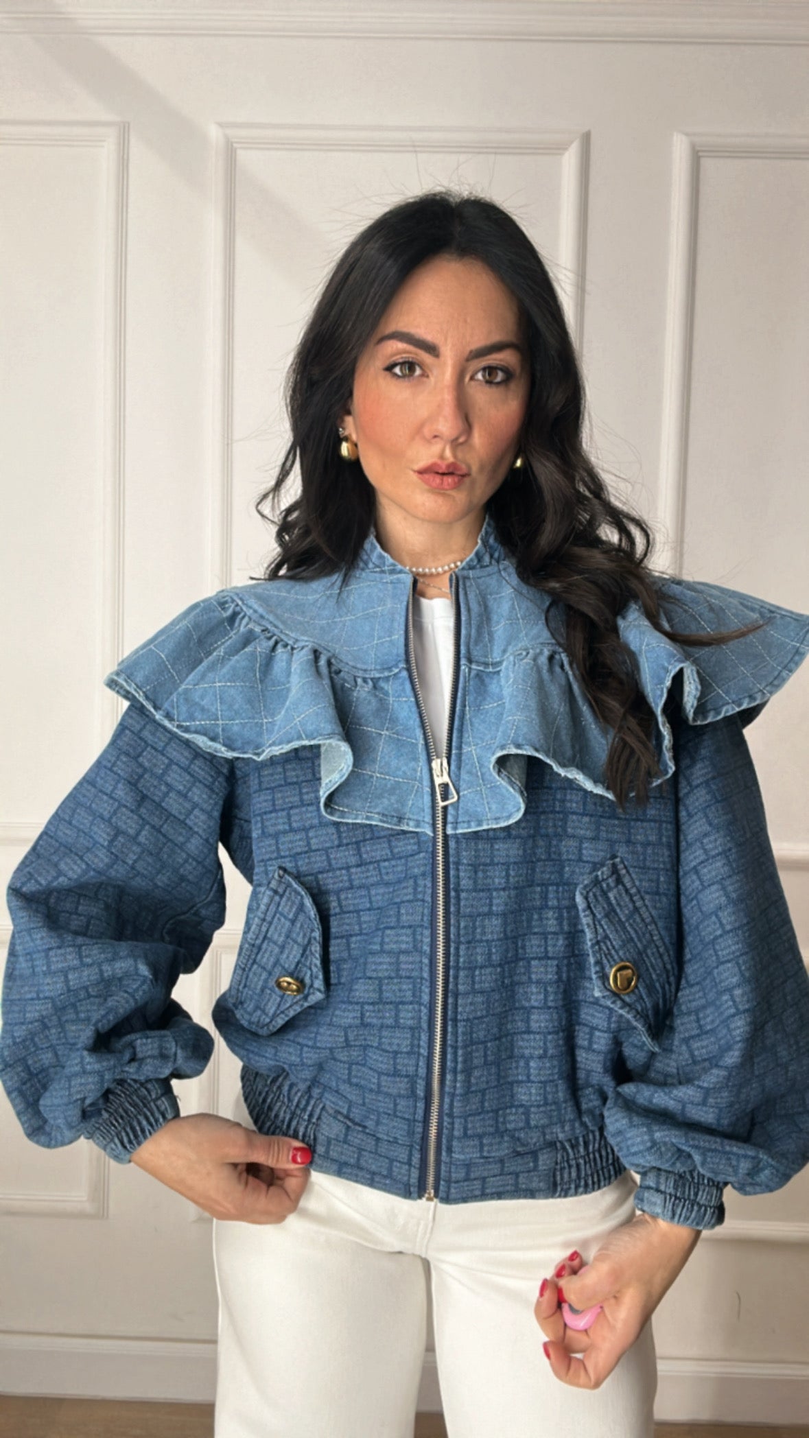 Bomber CON VOLANT - JEANS
