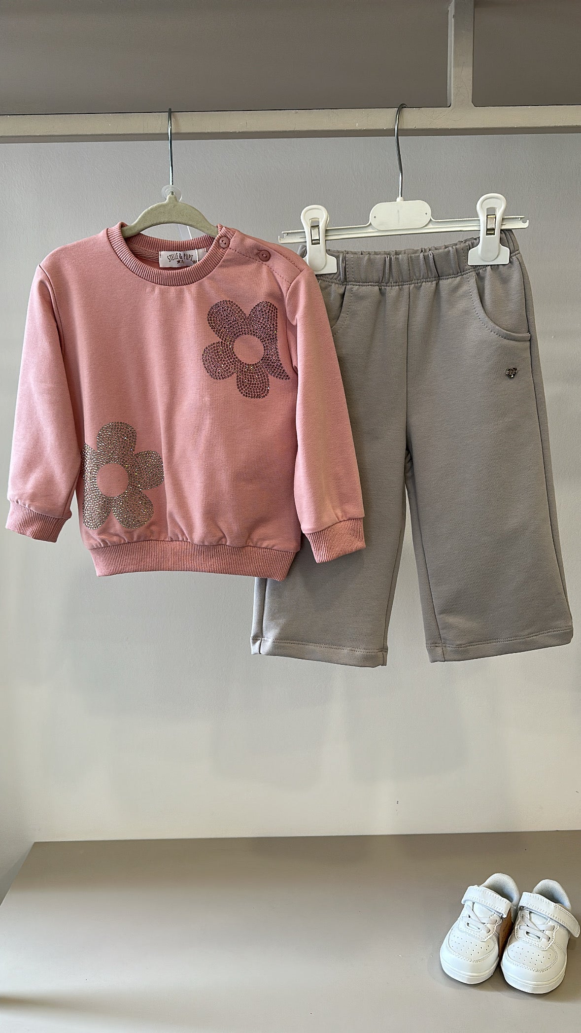 Tuta FIORE STRASS 12-36M - ROSA