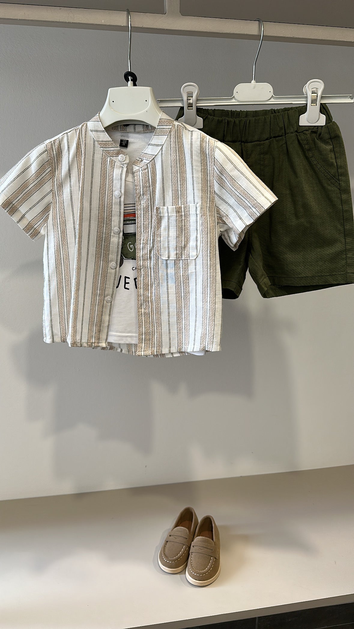 Coordinato CAMICIA RIGHE 12-36M - BEIGE