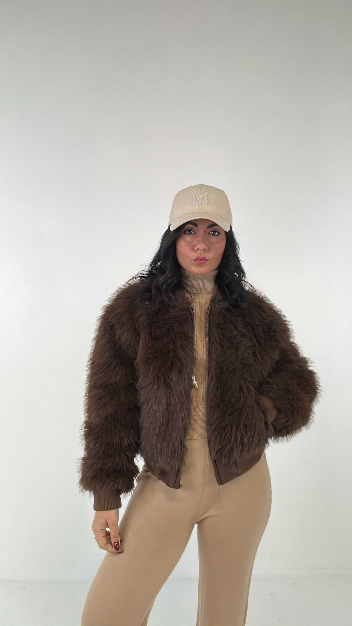 Ecopelliccia BOMBER ORSETTO - MARRONE