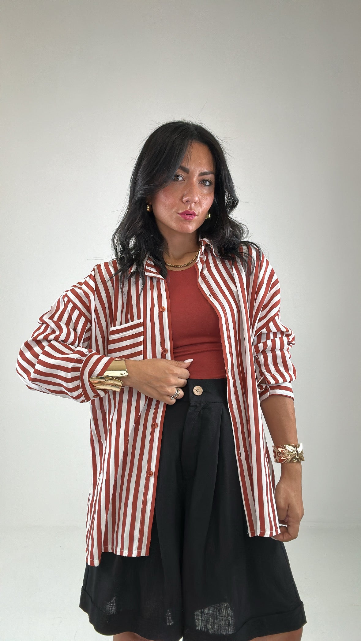 Camicia RIGHE LEGGERA - RUGGINE