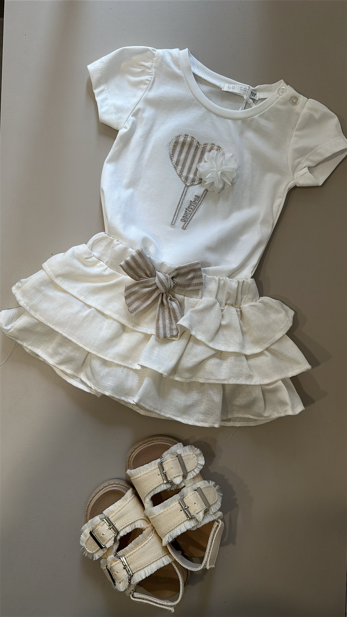 Completo CUOR DI FIORE 3-18M - BEIGE