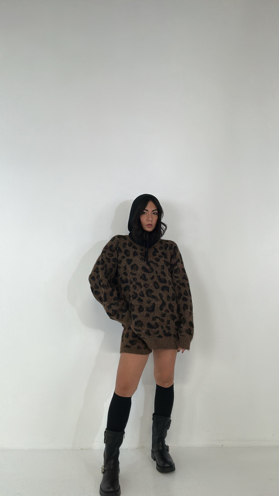 Completo MACULATO IN MAGLIA - MARRONE