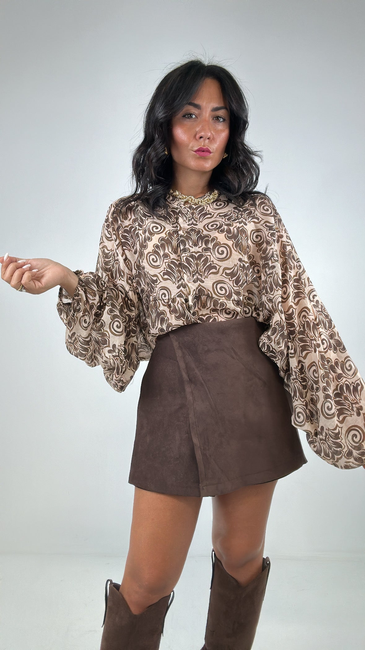 Pantagonna IN CAMOSCIO - MARRONE
