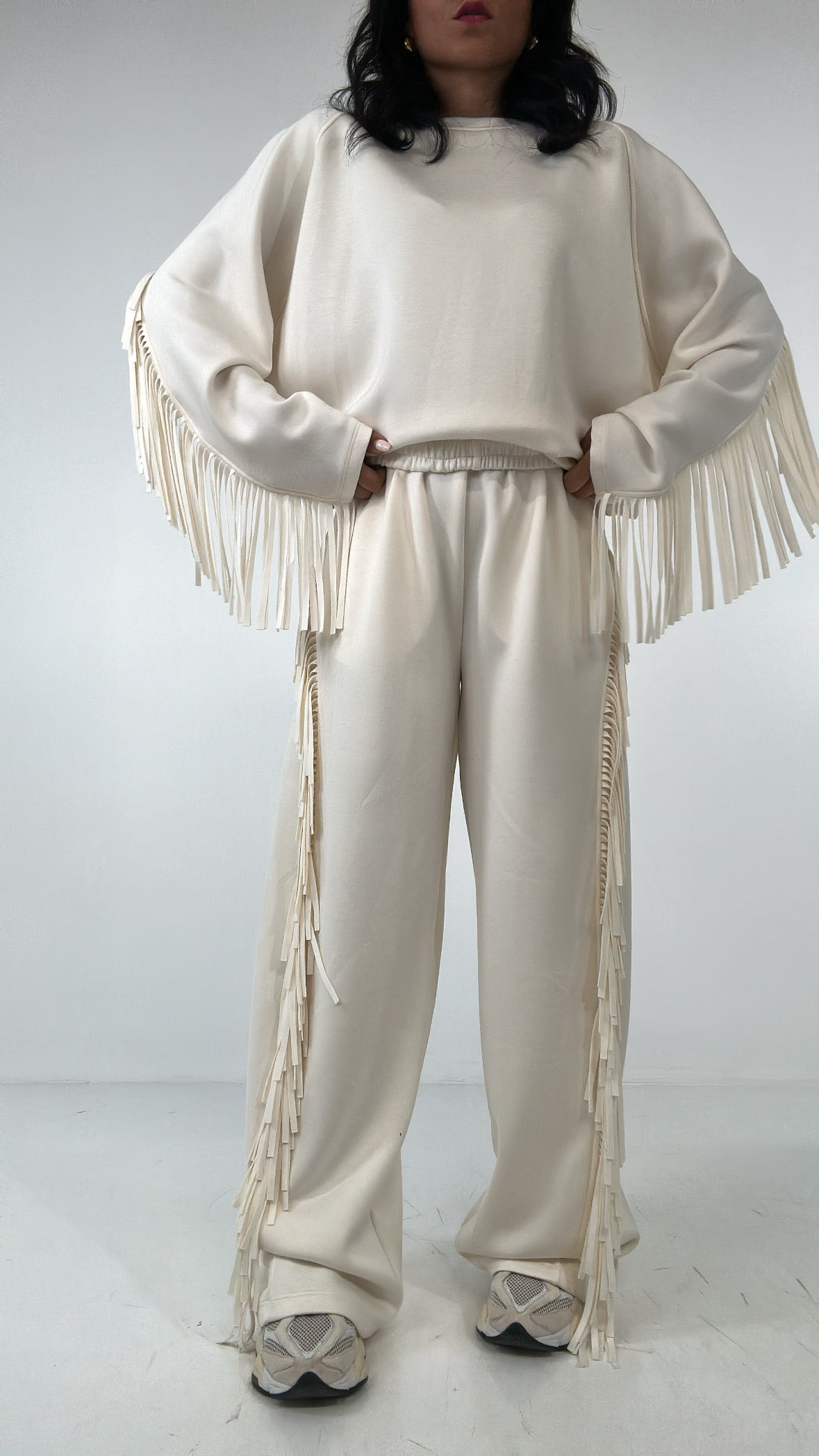 Pantalone LUMINA FRANGE - PANNA