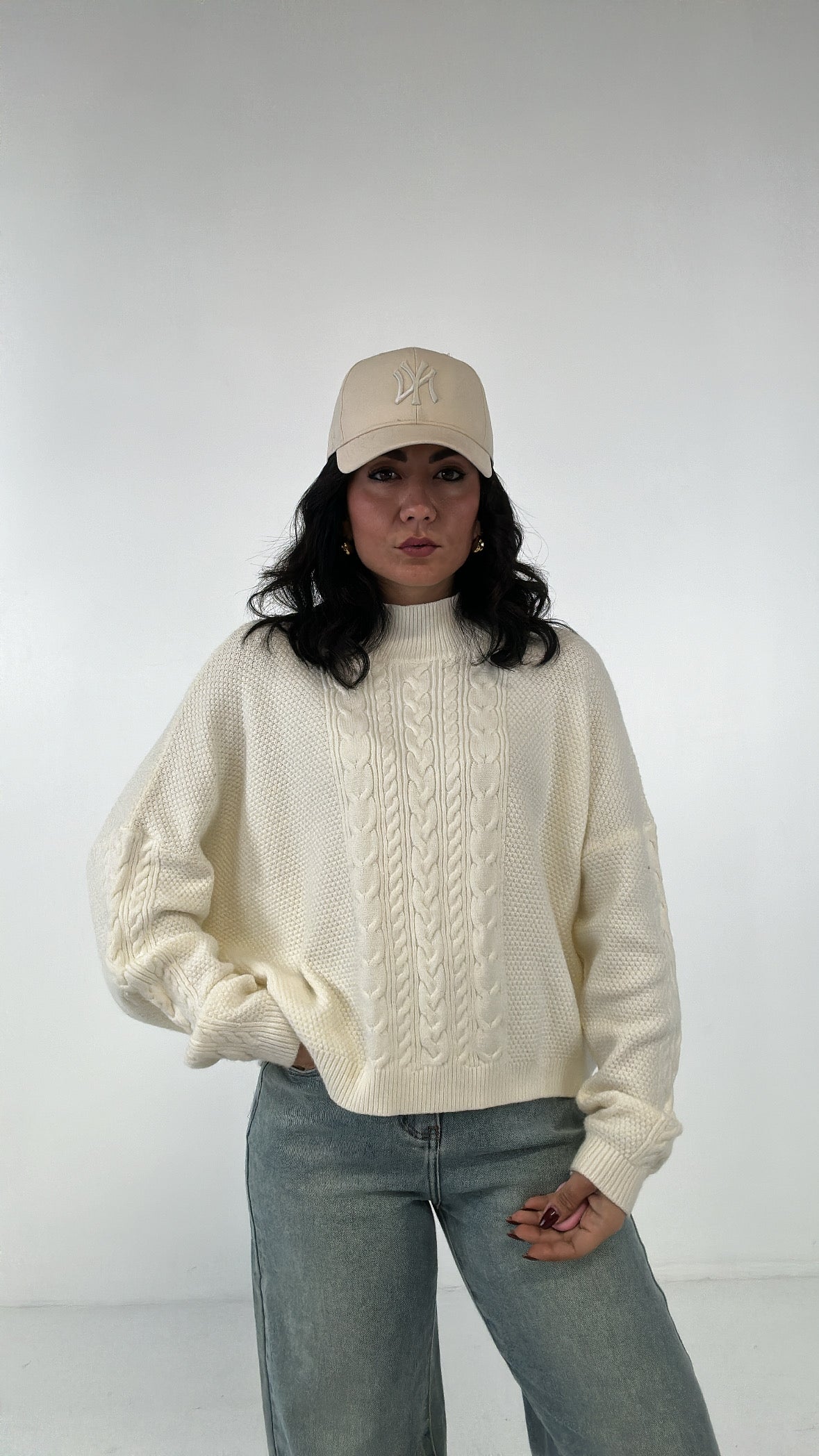 Lupetto CON TRECCE - PANNA