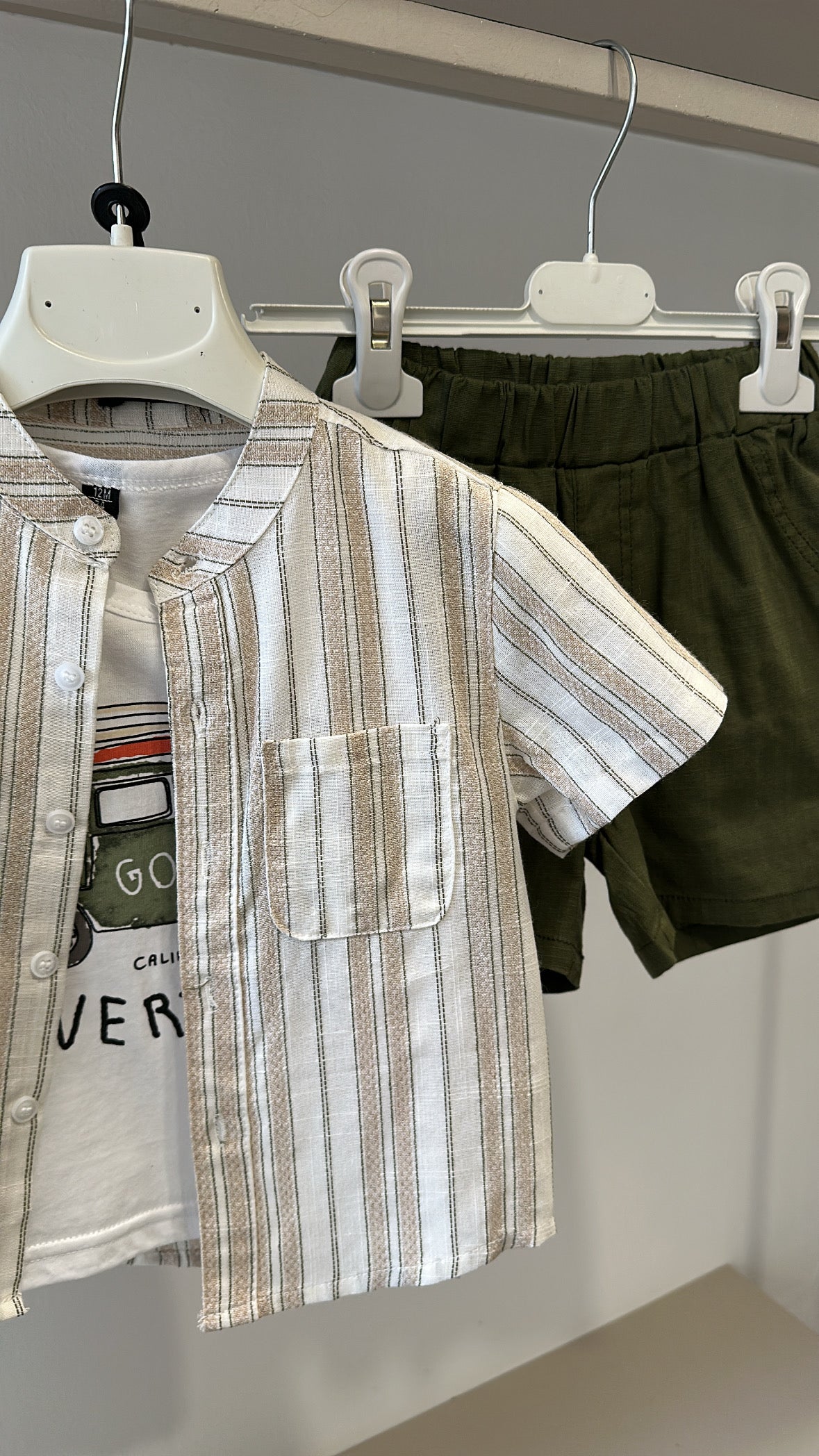 Coordinato CAMICIA RIGHE 12-36M - BEIGE