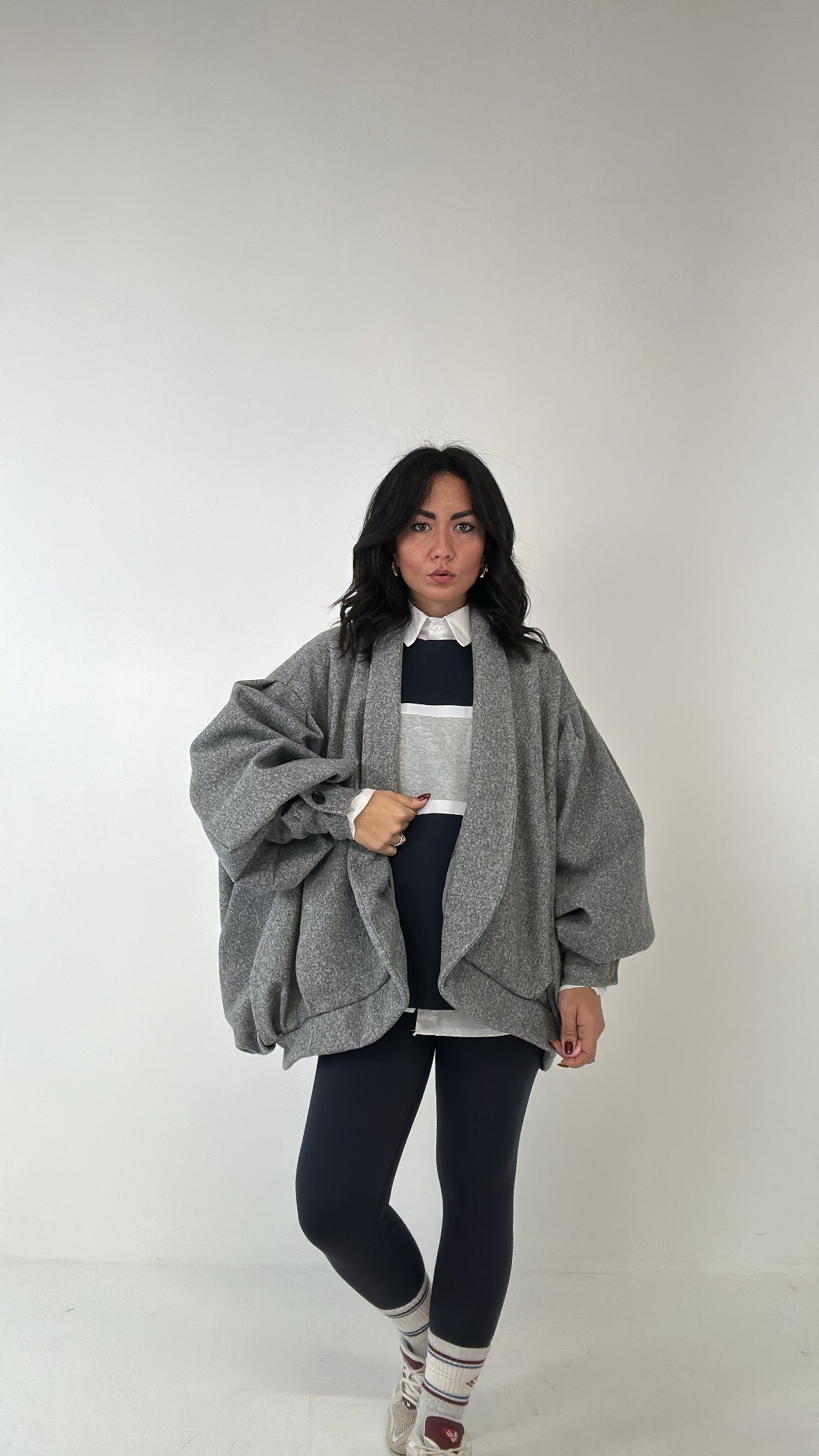 Cappotto OVER SCIALLATO - GRIGIO