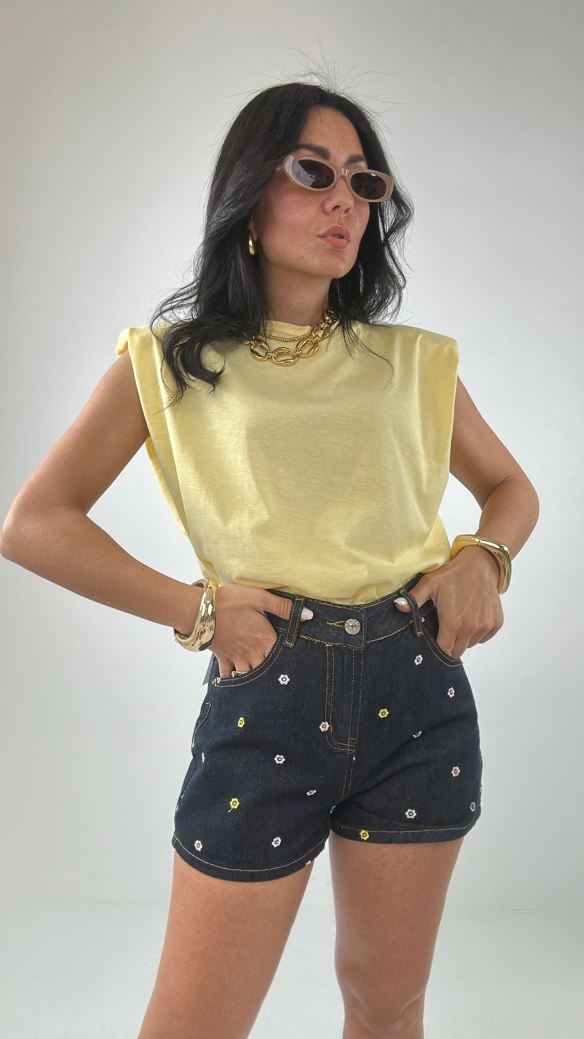 Shorts FIORELLINI COLORATI - JEANS