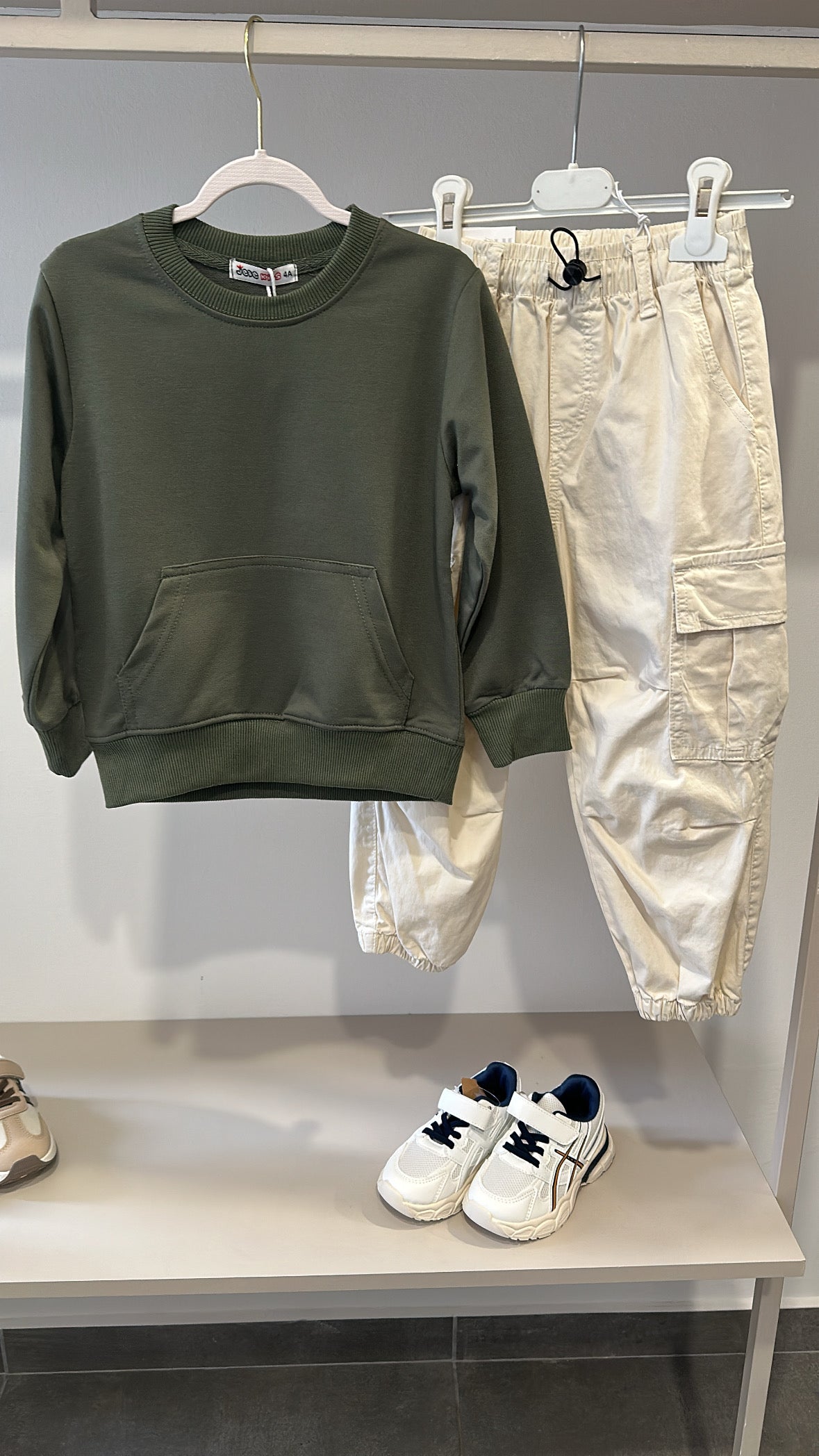 Pantalone CARGO CON POLSINO 4-12A - PANNA