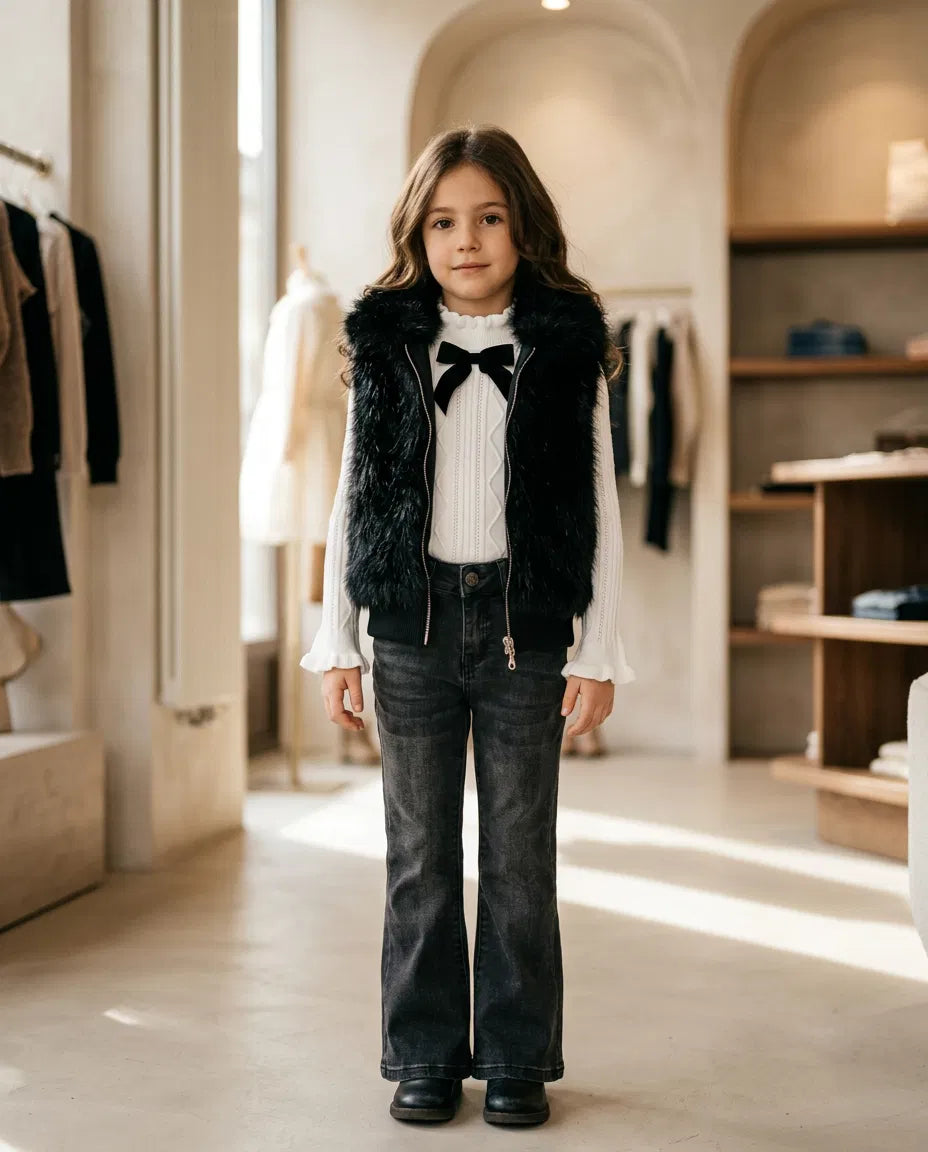 Jeans RABBIT ZAMPA 4-14A - NERO