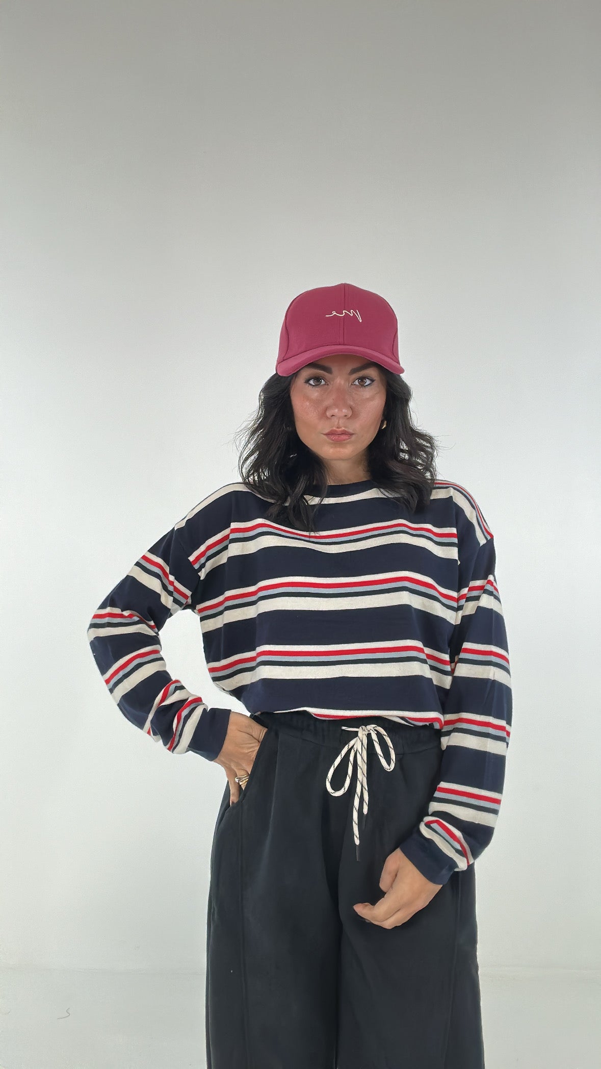 Pull GIROCOLLO RIGHE - BLU