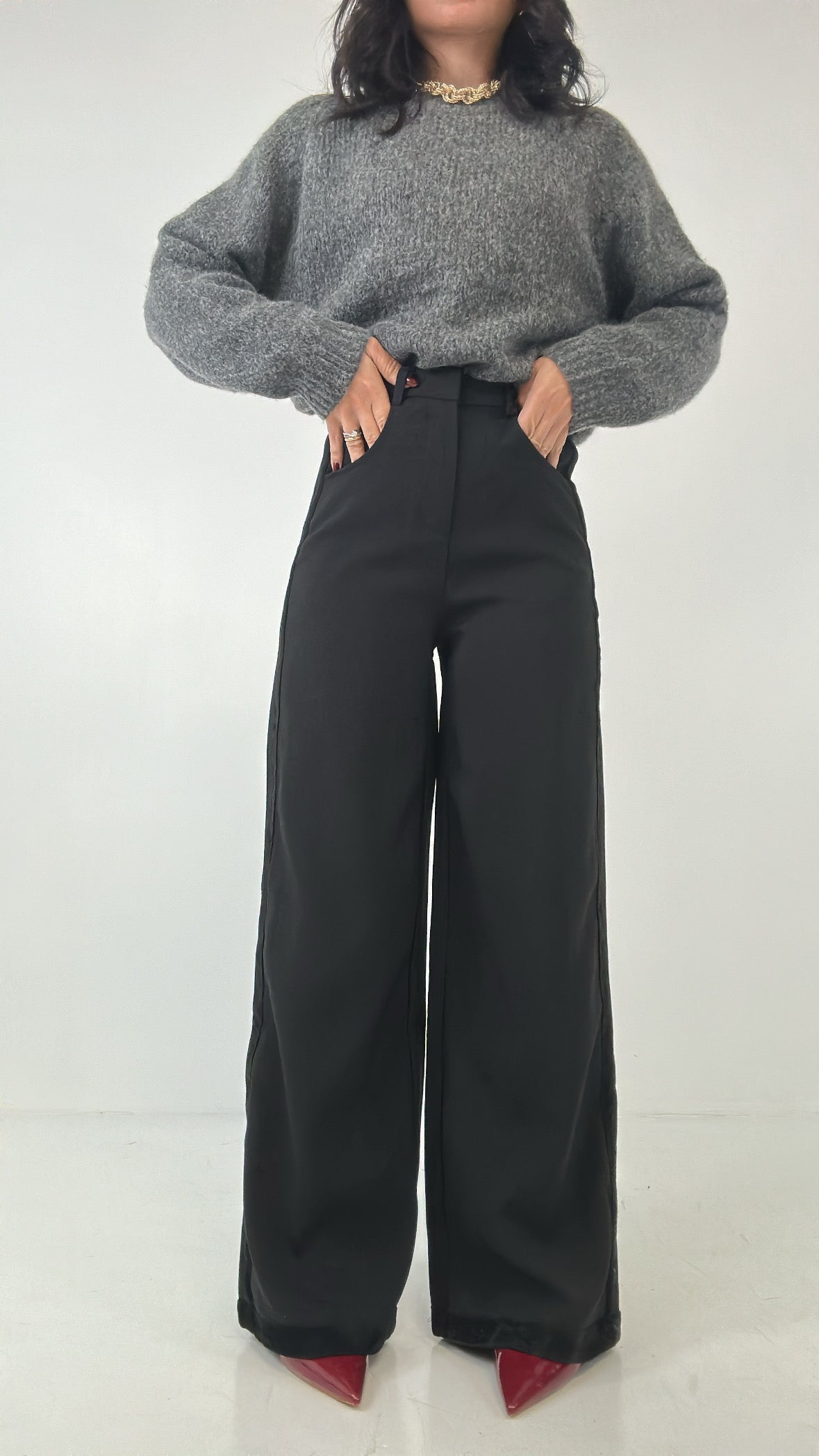 Pantalone RIGA VELLUTO - NERO