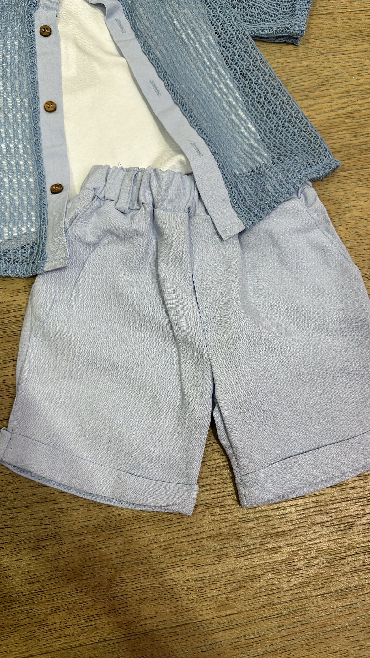 Completo TRAFORATO RENZI 9-36M - AZZURRO